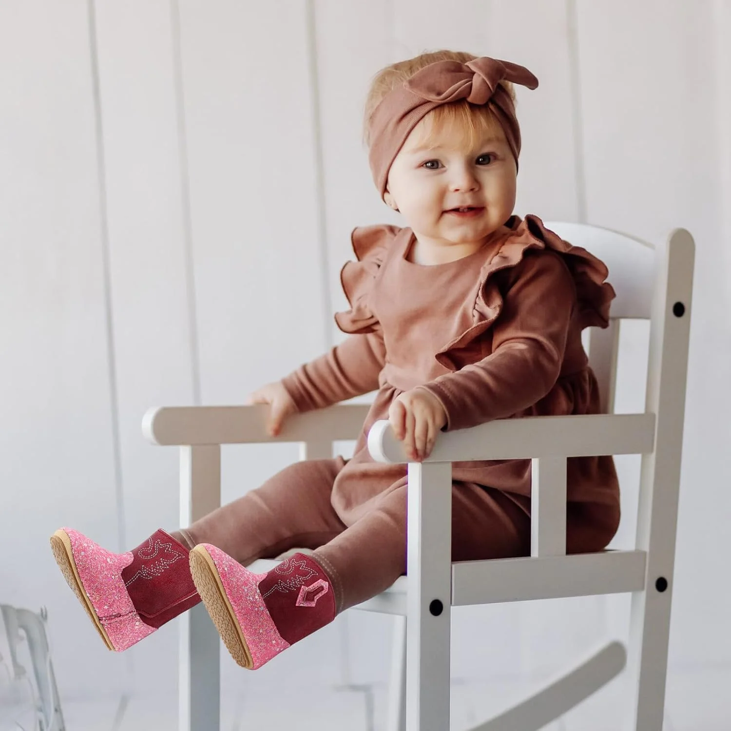 LACOFIA چکمه های نوزادی دخترانه اولین کفش های پیاده روی چکمه های براق براق چکمه های کابویی نوزادی چکمه های وسترن با زیره نرم ضد لغزش برای 3 تا 18 ماه LACOFIA چکمه های نوزادی دخترانه اولین کفش های پیاده روی چکمه های براق براق چکمه های کابویی نوزادی چکمه های وسترن با زیره نرم ضد لغزش برای 3 تا 18 ماه