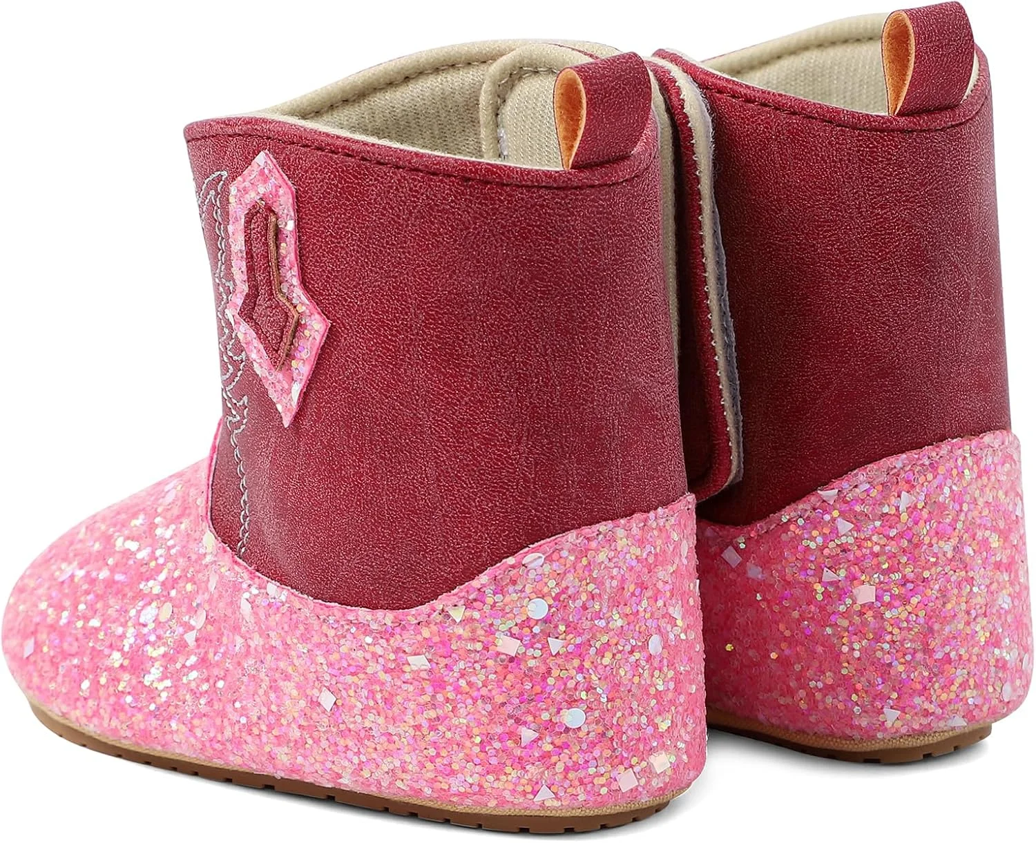 LACOFIA چکمه های نوزادی دخترانه اولین کفش های پیاده روی چکمه های براق براق چکمه های کابویی نوزادی چکمه های وسترن با زیره نرم ضد لغزش برای 3 تا 18 ماه LACOFIA چکمه های نوزادی دخترانه اولین کفش های پیاده روی چکمه های براق براق چکمه های کابویی نوزادی چکمه های وسترن با زیره نرم ضد لغزش برای 3 تا 18 ماه