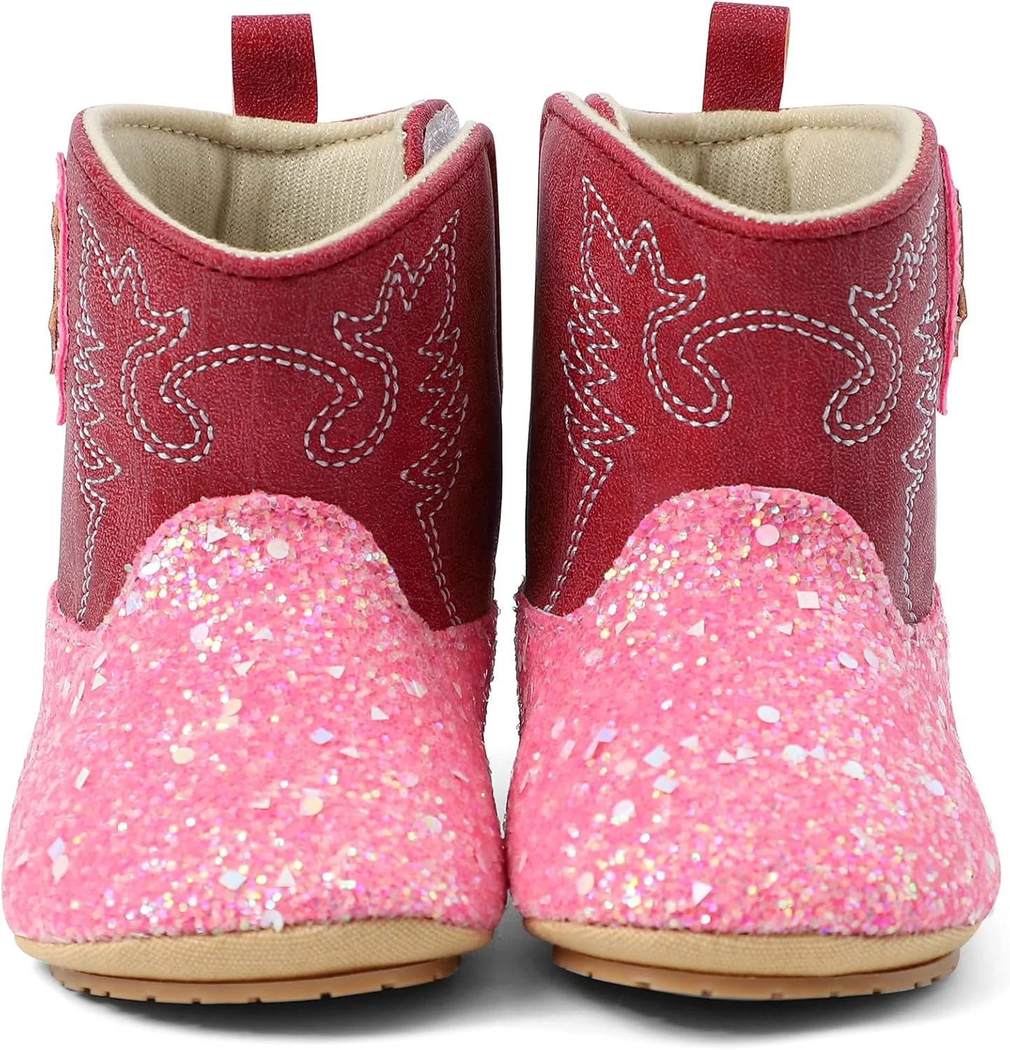 LACOFIA چکمه های نوزادی دخترانه اولین کفش های پیاده روی چکمه های براق براق چکمه های کابویی نوزادی چکمه های وسترن با زیره نرم ضد لغزش برای 3 تا 18 ماه LACOFIA چکمه های نوزادی دخترانه اولین کفش های پیاده روی چکمه های براق براق چکمه های کابویی نوزادی چکمه های وسترن با زیره نرم ضد لغزش برای 3 تا 18 ماه