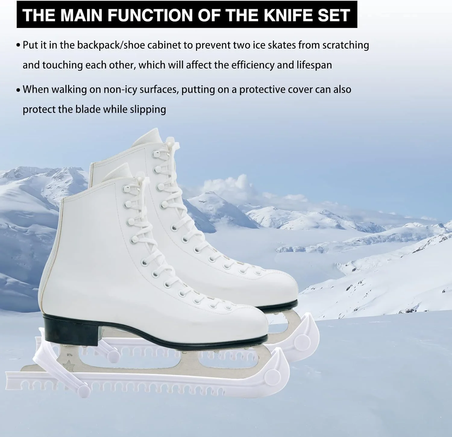 محافظ تیغه اسکیت یخ Zoyiancy، روکش تیغه اسکیت یخ، محافظ تیغه اسکیت نمایشی با سگک قابل تنظیم، لوازم جانبی اسکیت (1 جفت)