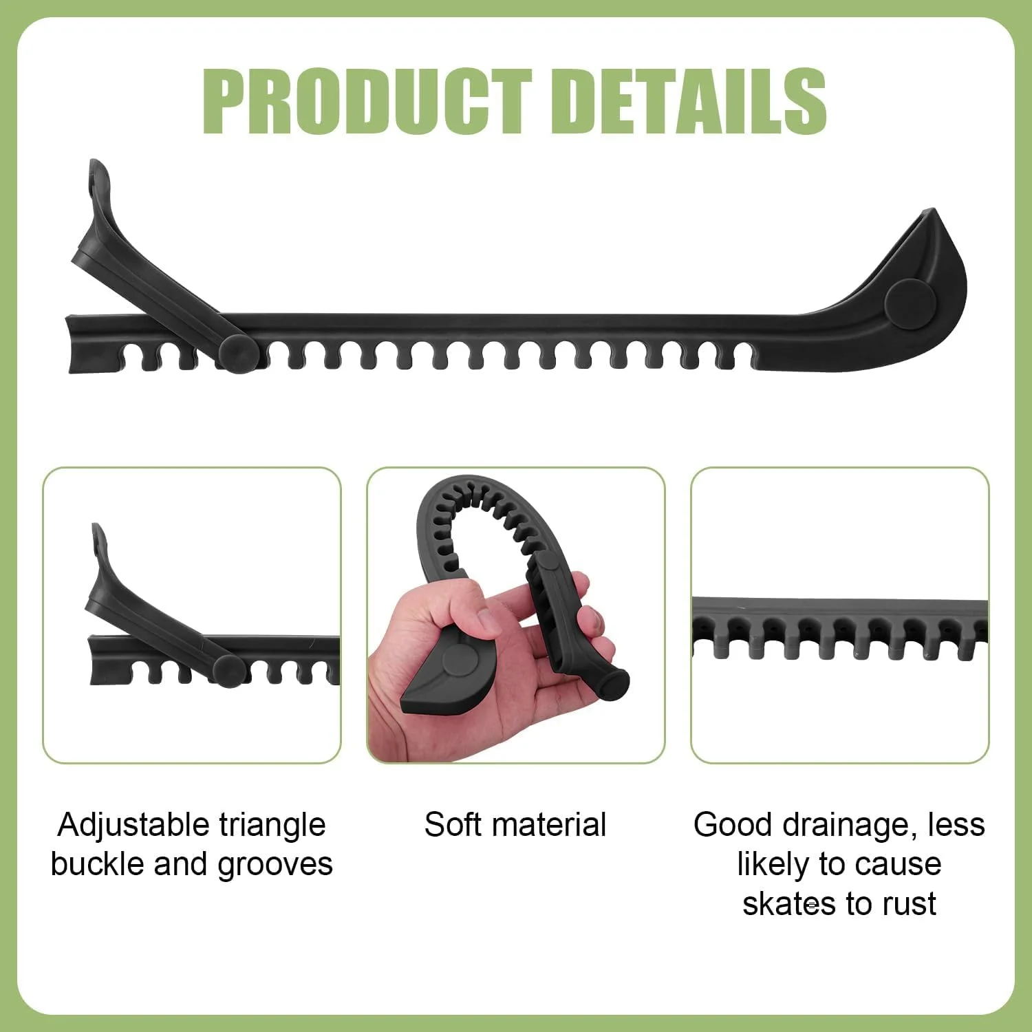 محافظ تیغه اسکیت یخی TERRIFI، روکش تیغه قابل تنظیم با سگک برای اسکیت های هاکی و نمایشی، محافظ اسکیت روی یخ و لوازم جانبی تجهیزات برای هاکی روی یخ و اسکیت نمایشی