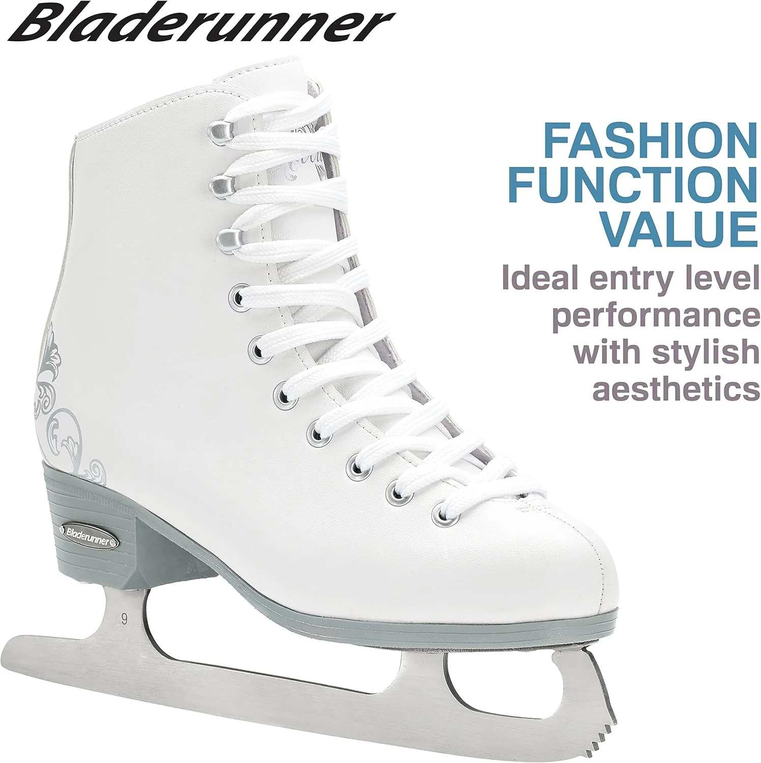 اسکیت های نمایشی دخترانه Rollerblade Bladerunner Allure، اسکیت یخی، جوانان، سفید، سایز 1