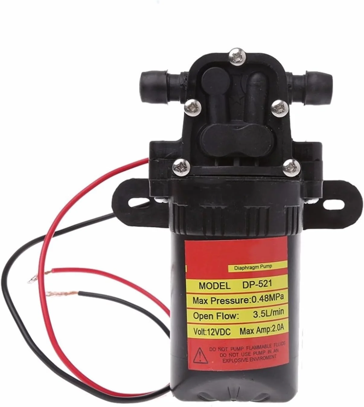 پمپ دیافراگمی، DC 12V 3.5L/Min 0.48MPa 70 PSI دیافراگم پمپ آب خود مکش فشار قوی مینی پمپ دیافراگمی