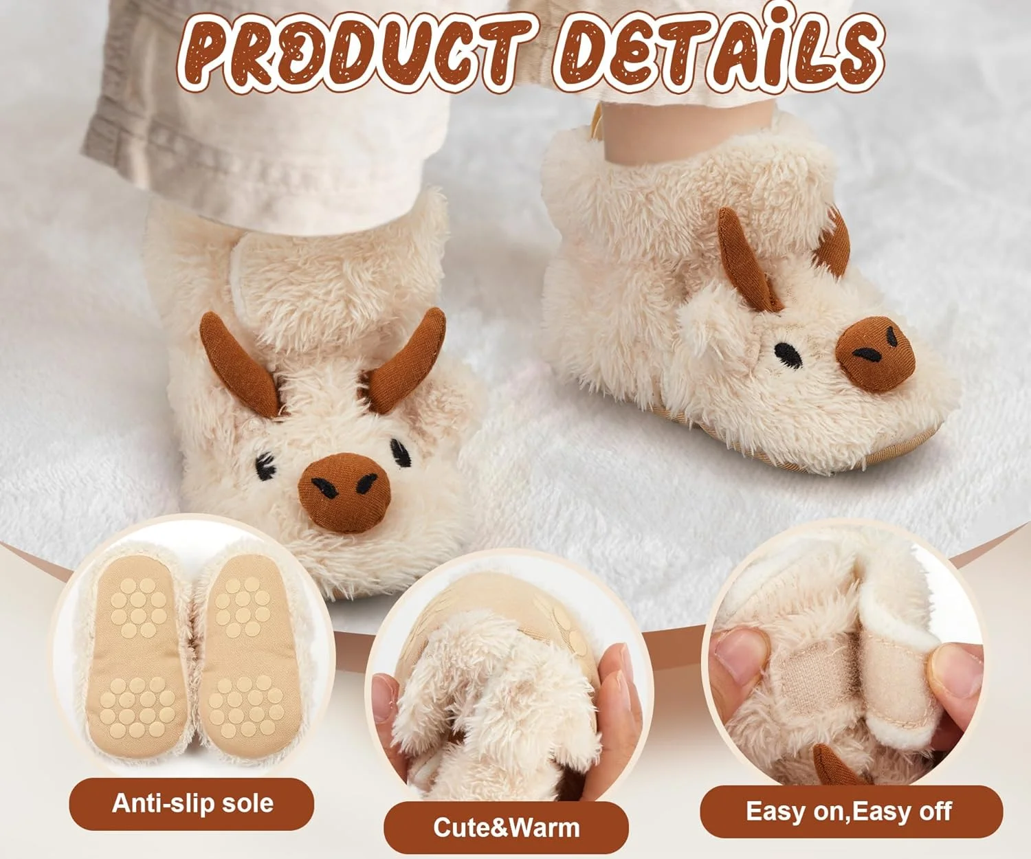 پاپوش نوزادی ShinyMatch، کفش نوزاد طرح حیوانات، پاپوش унисекс نوزادی برای دختر و پسر نوپا