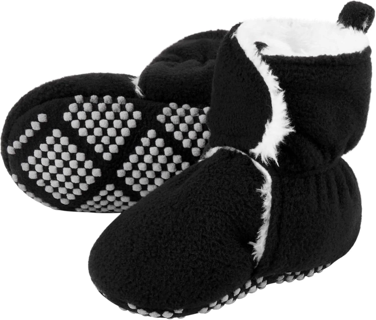 پاپوش نوزادی پشمی Pro Goleem، جوراب روفرشی گرم و نرم نوزاد، کفش جورابی که به راحتی پوشیده می شود، بوت های نوزادی ضد لغزش و قابل تنظیم، هدیه ای مناسب برای نوزادان دختر و پسر