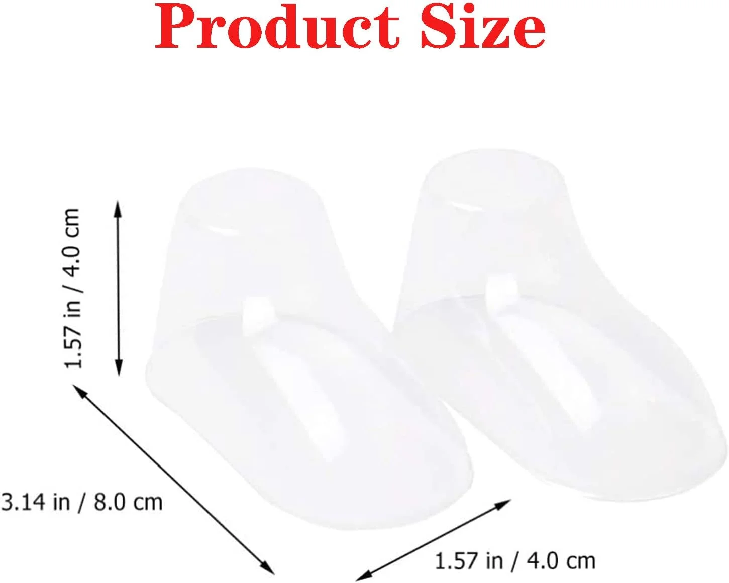 اوستلتین 100 عدد قالب پلاستیکی شفاف پا نوزاد، ویترین جوراب و پاپوش بافتنی نوزاد، پایه نگهدارنده فرم کفش کودک نوپا برای استفاده در فروشگاه و منزل، 50 جفت، 8 سانتی متر
