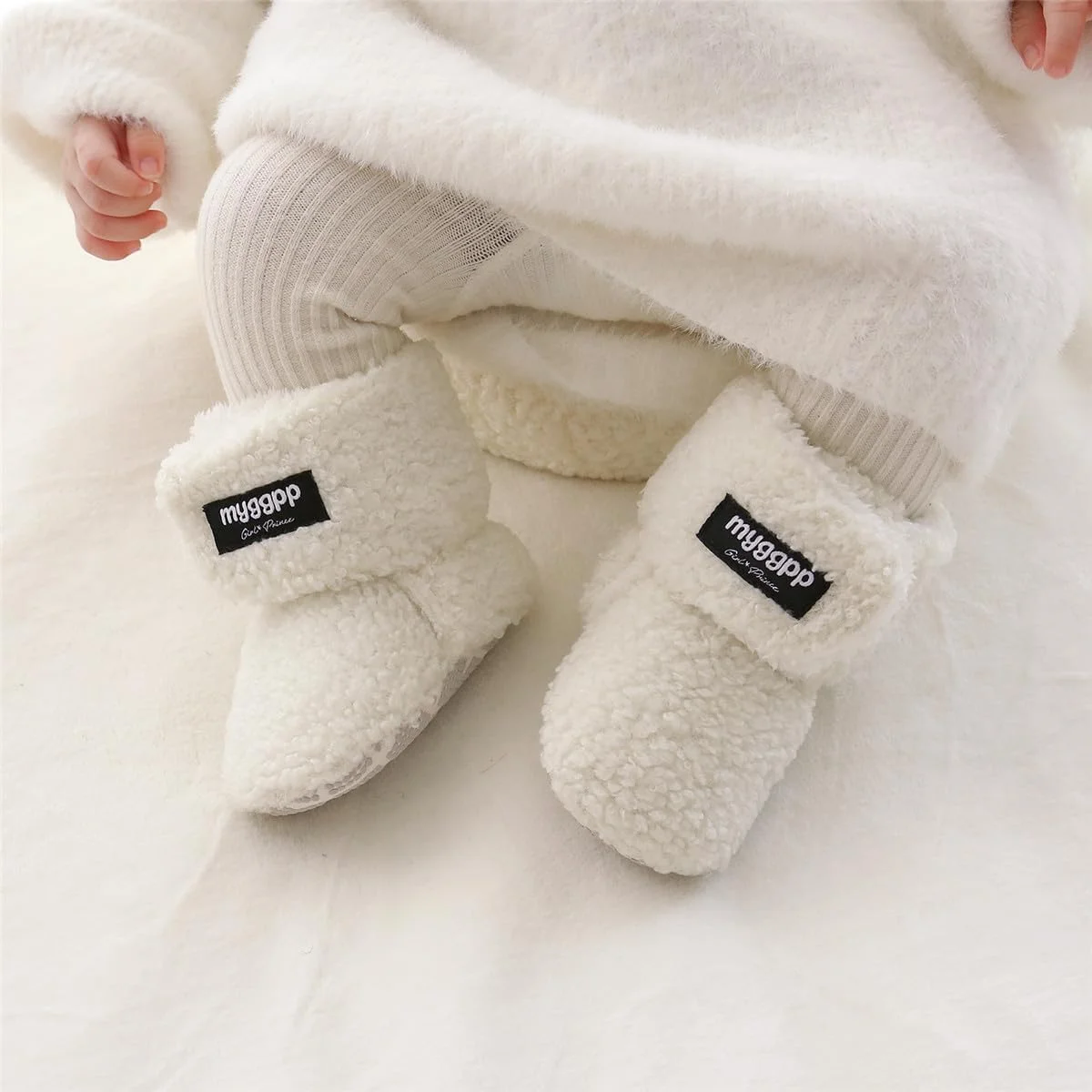 Ohwawadi پاپوش جورابی پشمی نرم و راحت نوزاد پسرانه دخترانه، کفش زمستانی گرم مناسب تخت نوزاد، اولین قدم ها