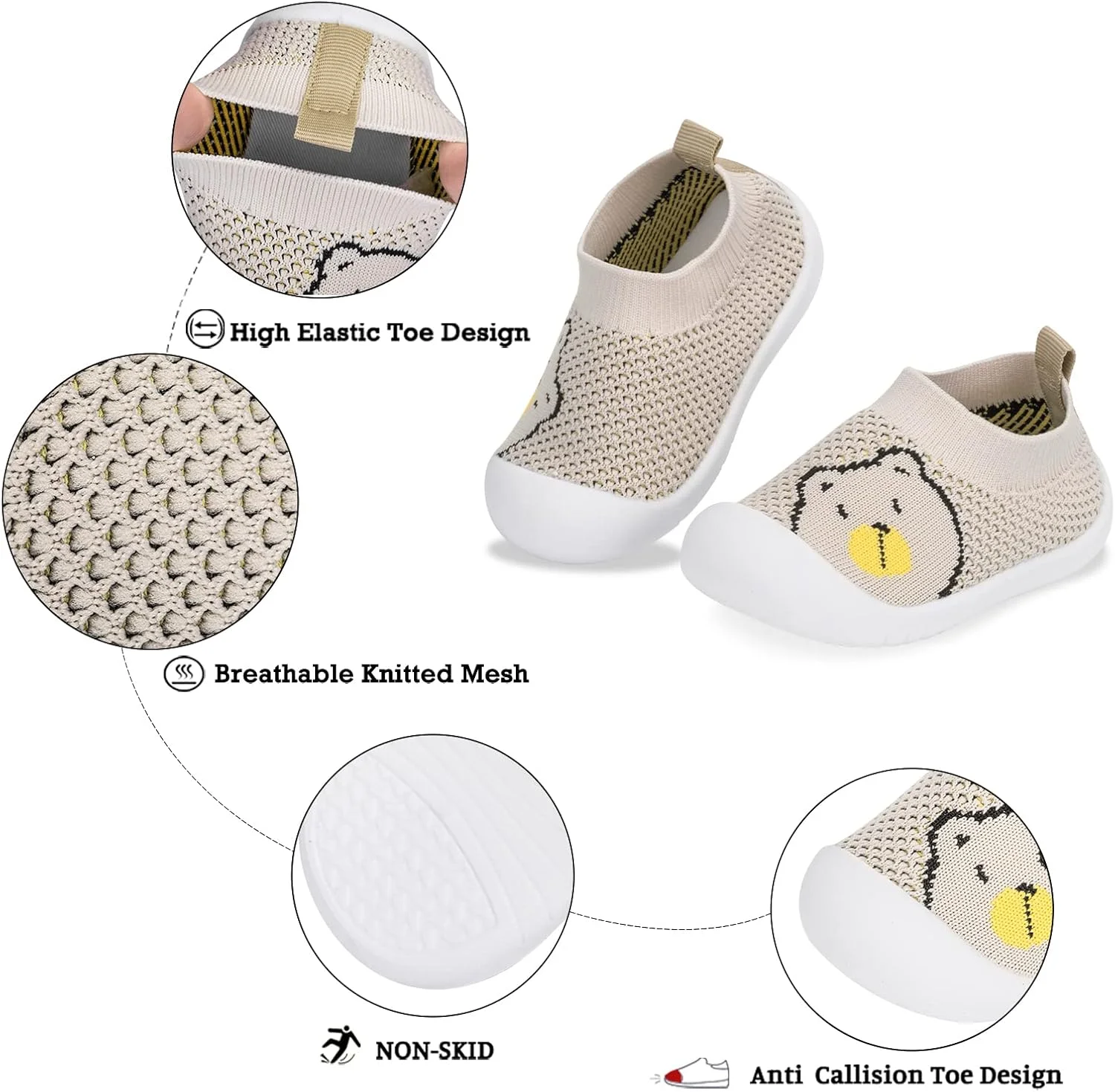 جوراب کفشی نوزاد نوپا ضد لغزش، دمپایی روفرشی، توری نخی تنفسی، زیره سبک وزن، مناسب نوزاد پسر، دختر، بچه ها و کودکان جوراب کفشی نوزاد نوپا ضد لغزش، دمپایی روفرشی، توری نخی تنفسی، زیره سبک وزن، مناسب نوزاد پسر، دختر، بچه ها و کودکان