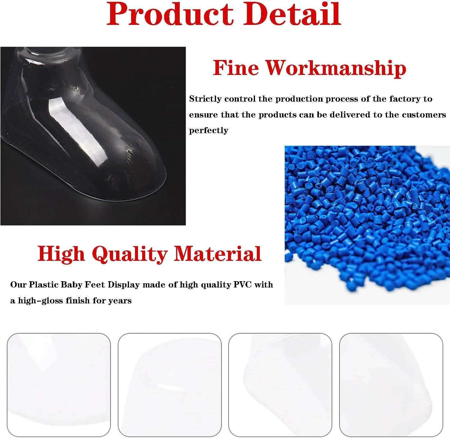 استند نمایش کفش نوزاد Ostlttyn، قالب جوراب نوزاد، 90 عدد پلاستیکی شفاف سایز 8، 9، 10 سانتی‌متری، بادوام، آبی