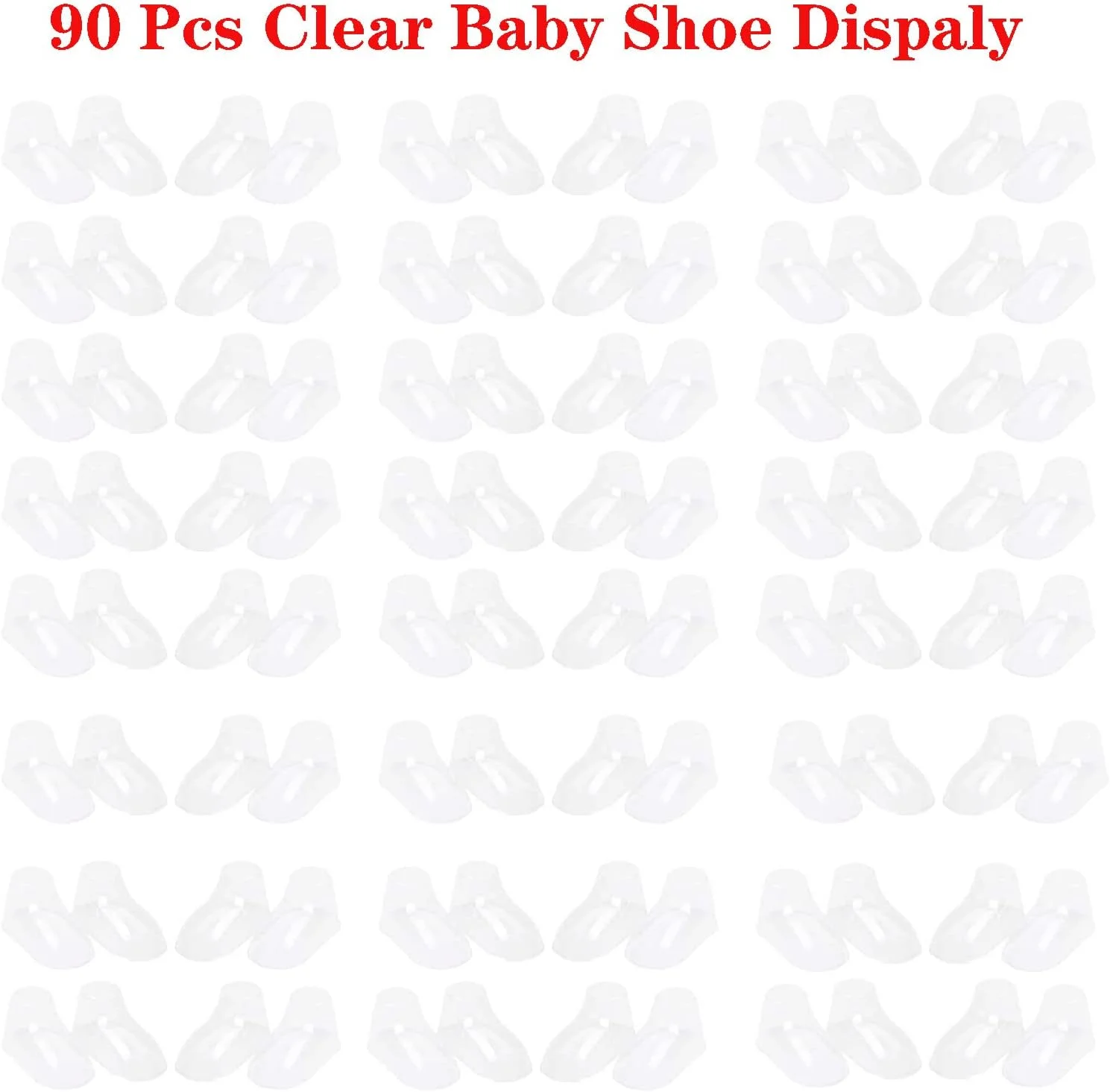 استند نمایش کفش نوزاد Ostlttyn، قالب جوراب نوزاد، 90 عدد پلاستیکی شفاف سایز 8، 9، 10 سانتی‌متری، بادوام، آبی