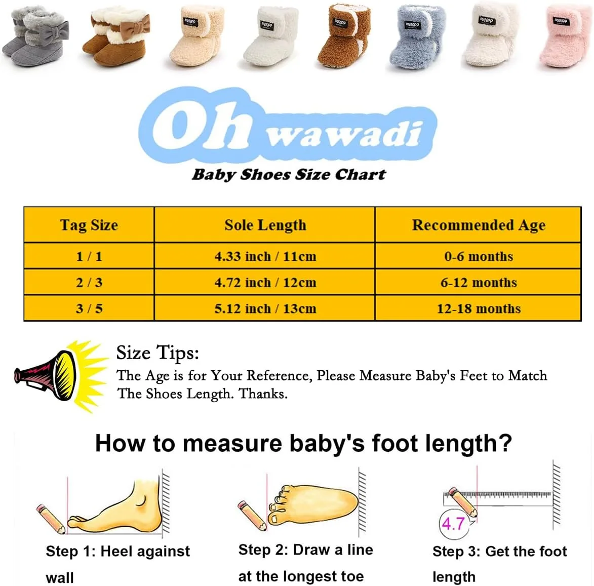 Ohwawadi پاپوش جورابی پشمی نرم و راحت نوزاد پسرانه دخترانه، کفش زمستانی گرم مناسب تخت نوزاد، اولین قدم ها