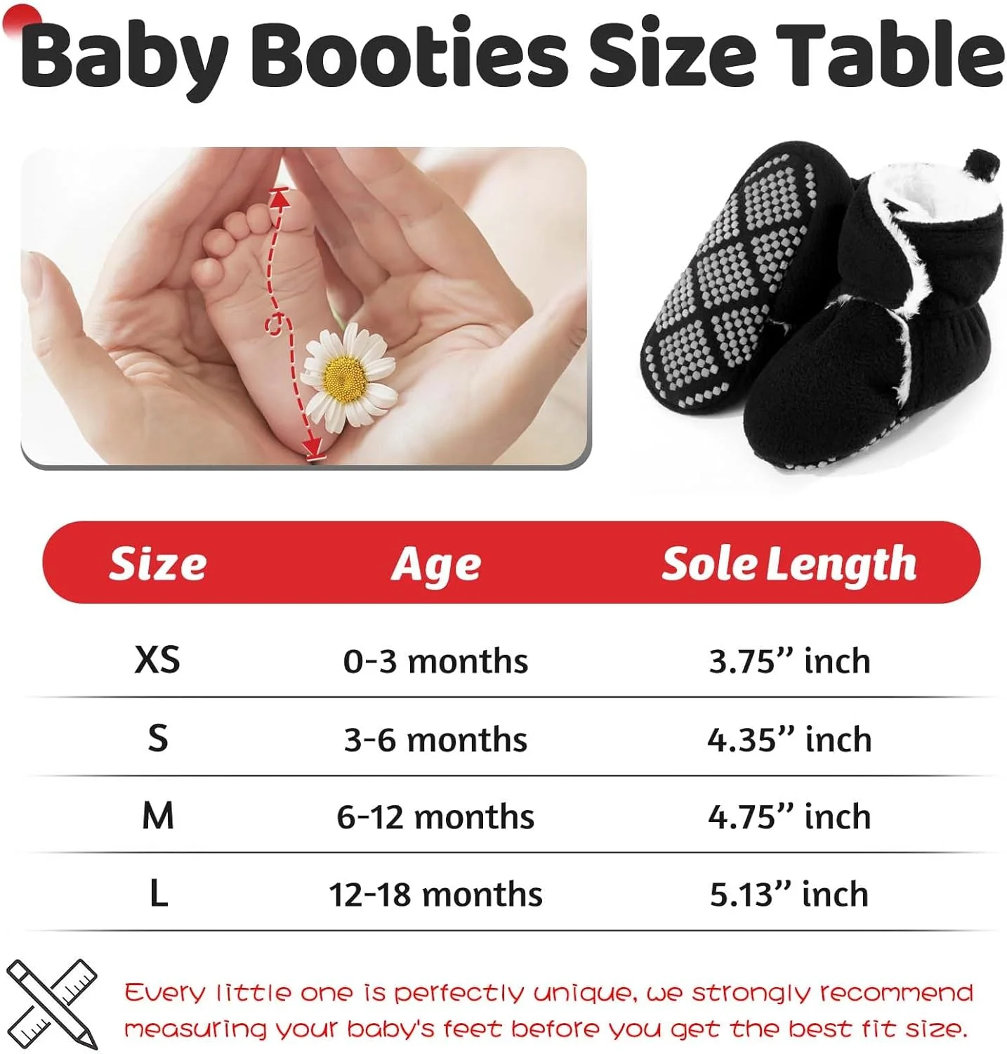 پاپوش نوزادی پشمی Pro Goleem، جوراب روفرشی گرم و نرم نوزاد، کفش جورابی که به راحتی پوشیده می شود، بوت های نوزادی ضد لغزش و قابل تنظیم، هدیه ای مناسب برای نوزادان دختر و پسر