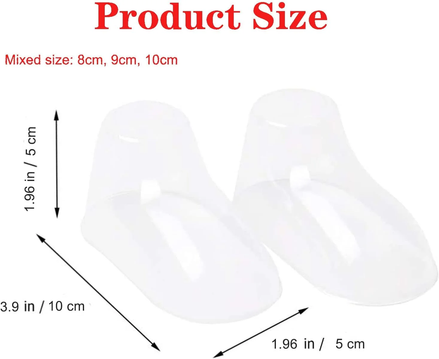 استند نمایش کفش نوزاد Ostlttyn، قالب جوراب نوزاد، 90 عدد پلاستیکی شفاف سایز 8، 9، 10 سانتی‌متری، بادوام، آبی