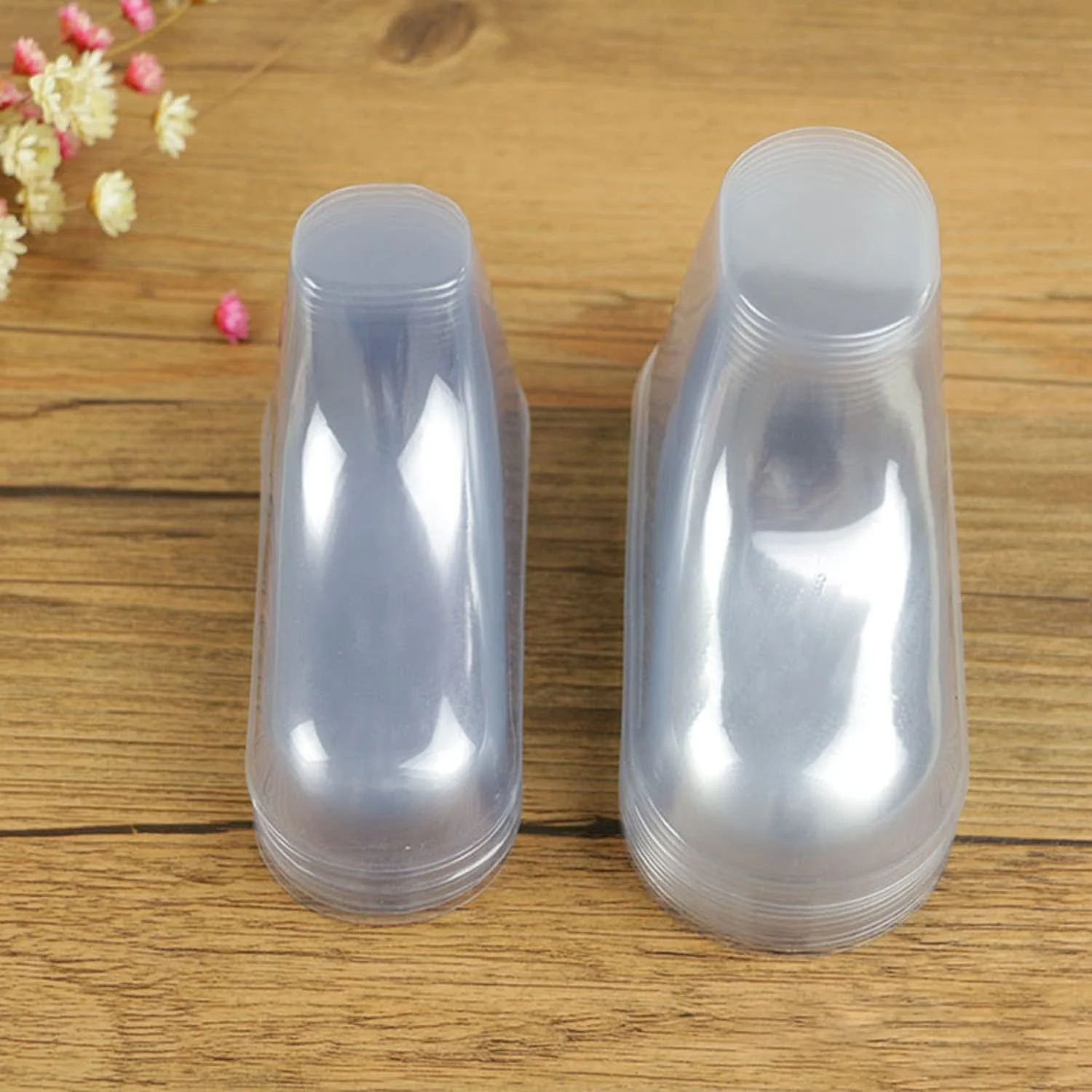 اوستلتین 100 عدد قالب پلاستیکی شفاف پا نوزاد، ویترین جوراب و پاپوش بافتنی نوزاد، پایه نگهدارنده فرم کفش کودک نوپا برای استفاده در فروشگاه و منزل، 50 جفت، 8 سانتی متر