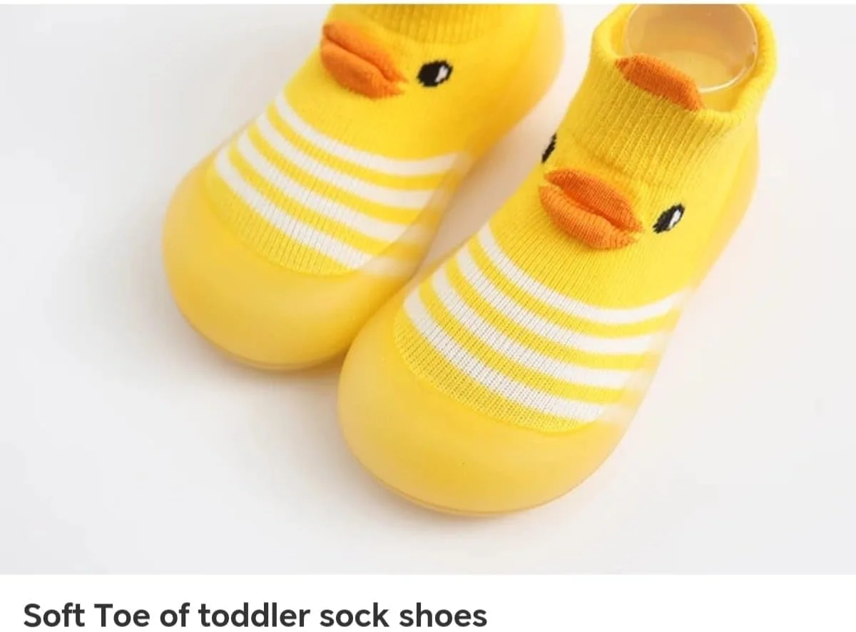 جوراب کفشی ضد لغزش طرح جوجه شیبی، زیره نرم راه راه زرد/آبی/صورتی، کفش های اولین قدم جوراب کفشی ضد لغزش طرح جوجه شیبی، زیره نرم راه راه زرد/آبی/صورتی، کفش های اولین قدم