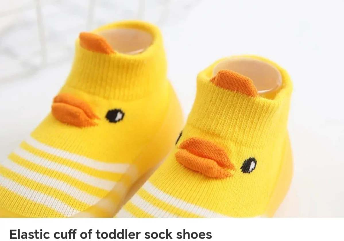 جوراب کفشی ضد لغزش طرح جوجه شیبی، زیره نرم راه راه زرد/آبی/صورتی، کفش های اولین قدم جوراب کفشی ضد لغزش طرح جوجه شیبی، زیره نرم راه راه زرد/آبی/صورتی، کفش های اولین قدم