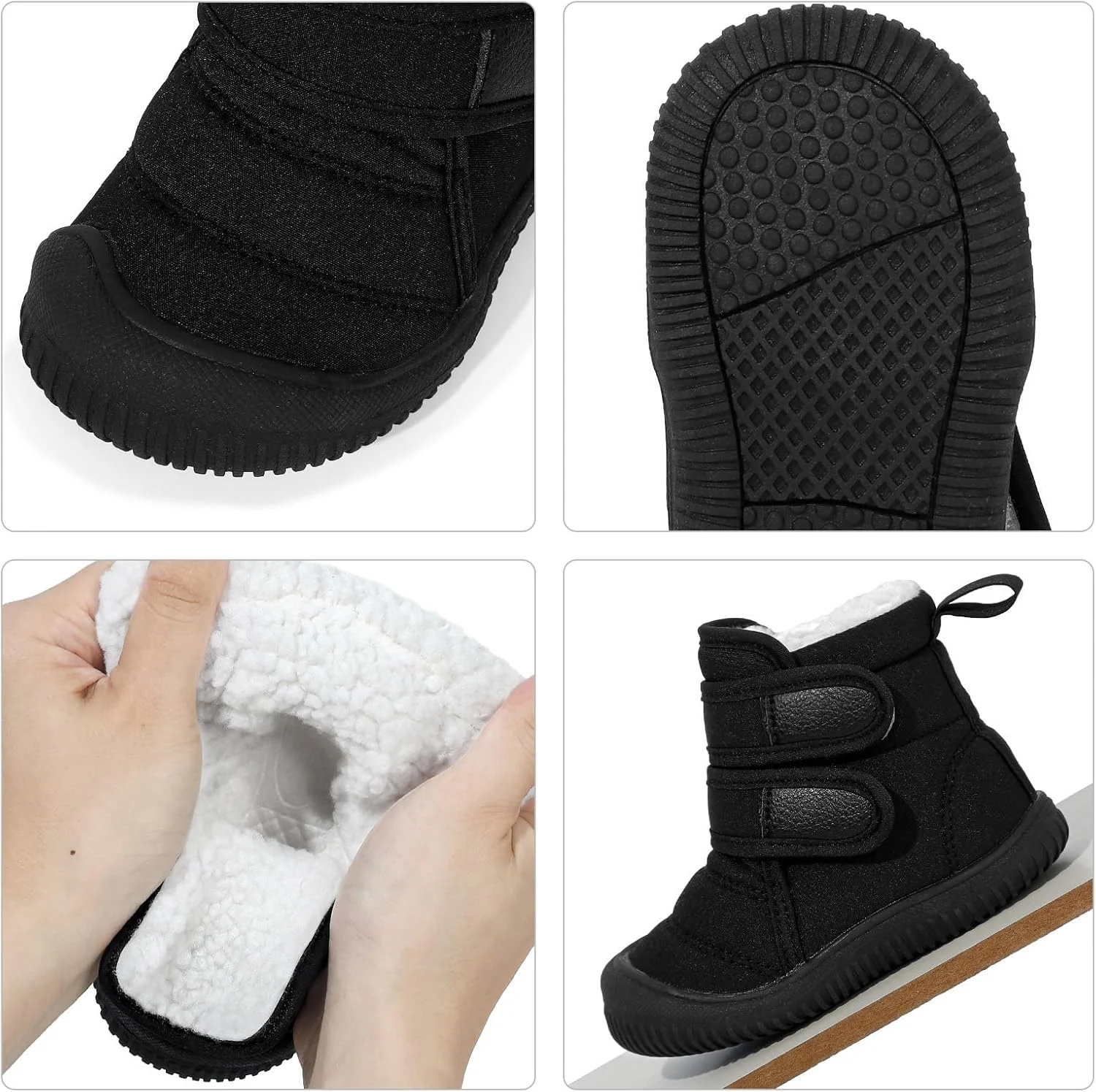 بوت های زمستانی مخملی گرم نوزادی MASOCIO، ضد لغزش، سایز 19-27 اروپا بوت های زمستانی مخملی گرم نوزادی MASOCIO، ضد لغزش، سایز 19-27 اروپا