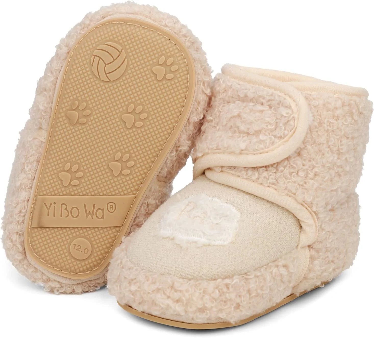 بوت زمستانی نوزاد ماسوسیو унисекс با زیره نرم و طرح گوسفند، کفش های ضد لغزش