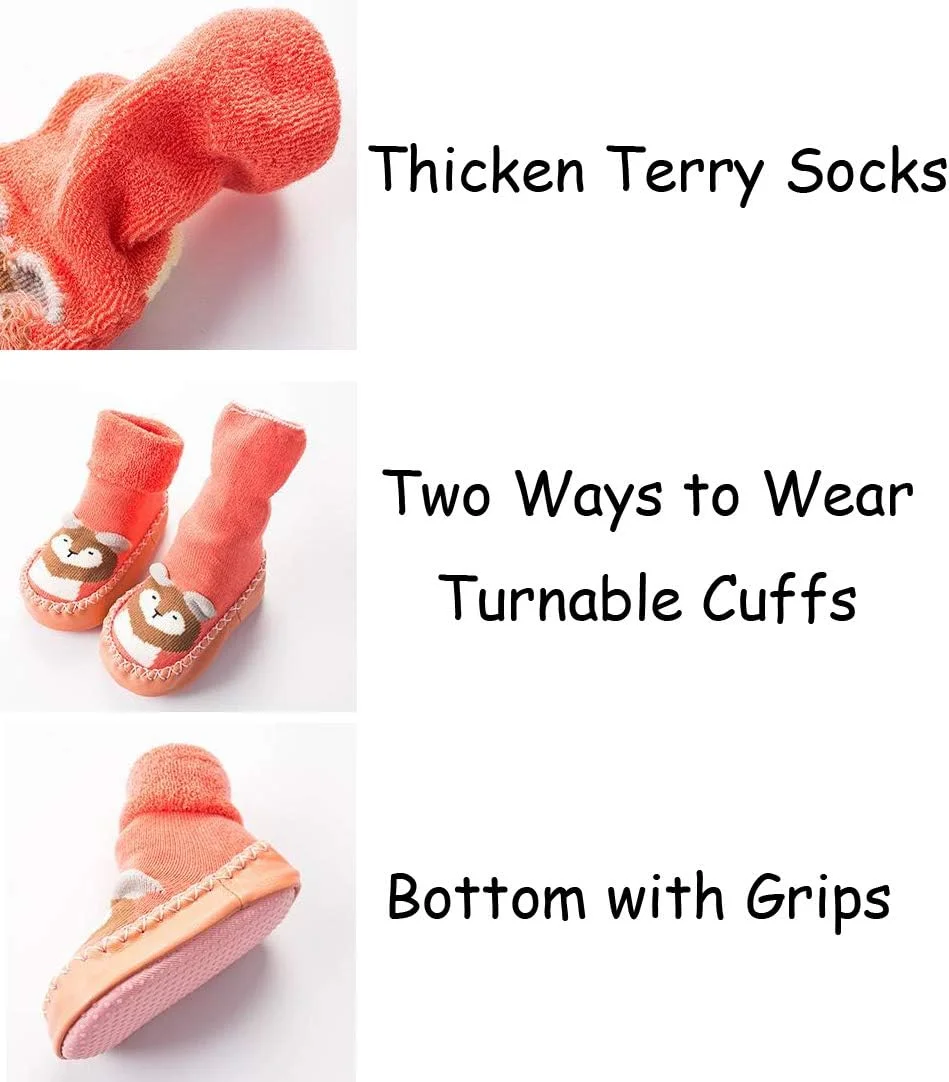 MarJunSep کفشهای پاپوش جورابی نوزادی پسرانه دخترانه با طرح موکاسین، ضد لغزش، مناسب داخل خانه، جوراب، پاپوش با گریپ MarJunSep کفشهای پاپوش جورابی نوزادی پسرانه دخترانه با طرح موکاسین، ضد لغزش، مناسب داخل خانه، جوراب، پاپوش با گریپ