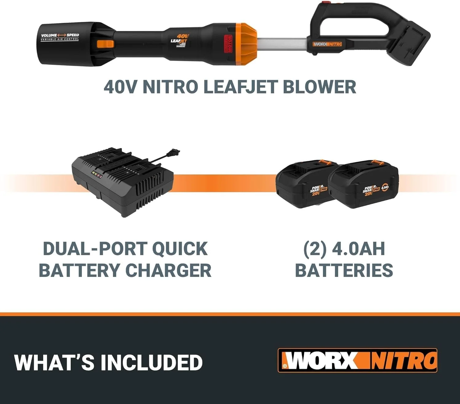 دمنده برگ شارژی Worx Nitro با باتری و شارژر دمنده برگ شارژی Worx Nitro با باتری و شارژر