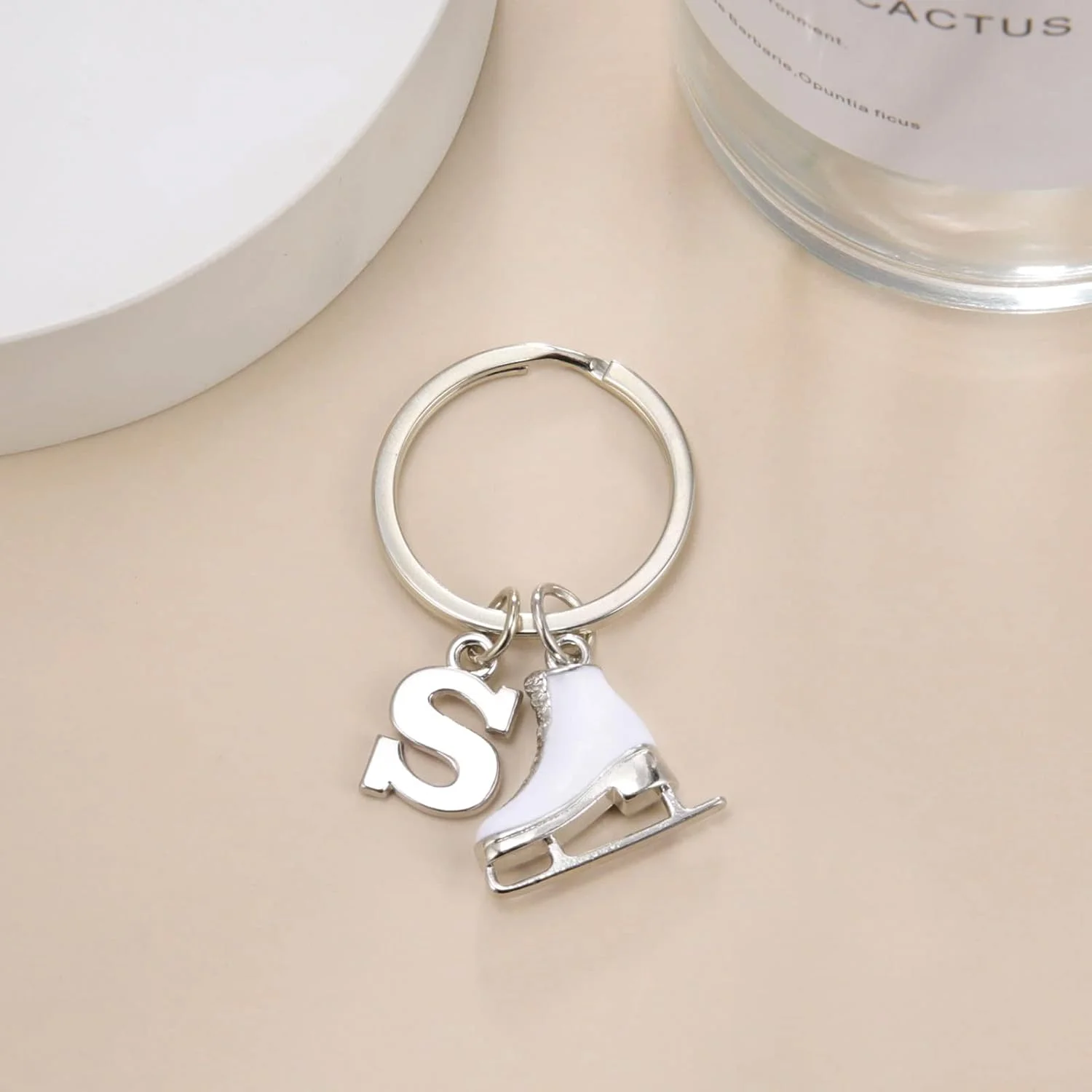 جاکلیدی اسکیت LIKGREAT، جاکلیدی اسکیت روی یخ، جاکلیدی اولیه اسکیت، آویز اسکیت، دکوراسیون کریسمس زمستانی، هدیه برای زنان دختران