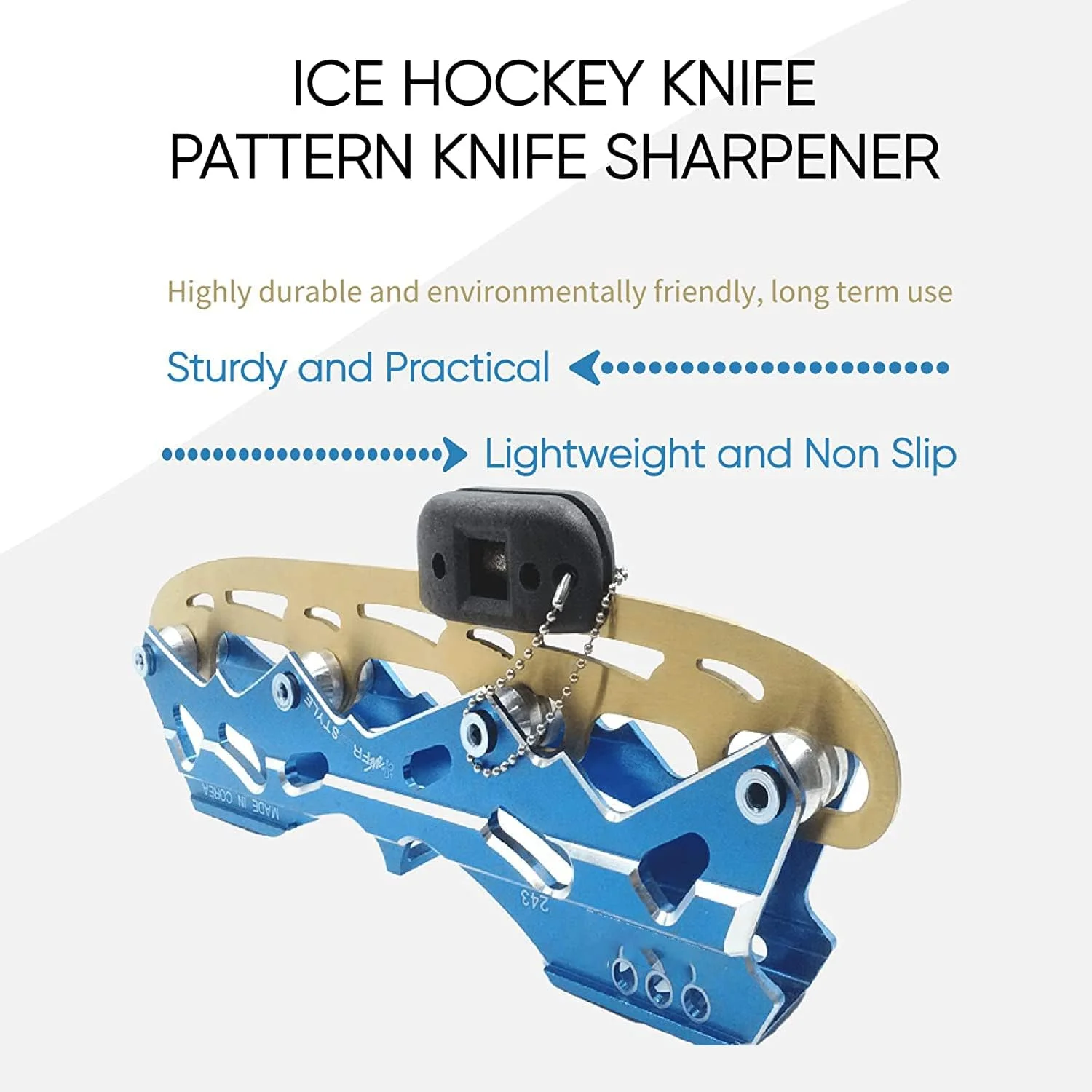 تیز کننده تیغه اسکیت یخی Excefore، ابزار قابل حمل و قابل تنظیم سنگ سنباده دستی برای تیز کردن لبه تیغه اسکیت یخی، ابزار سنگ زنی برای اسکیت های نمایشی و اسکیت های دروازه بان (مشکی)