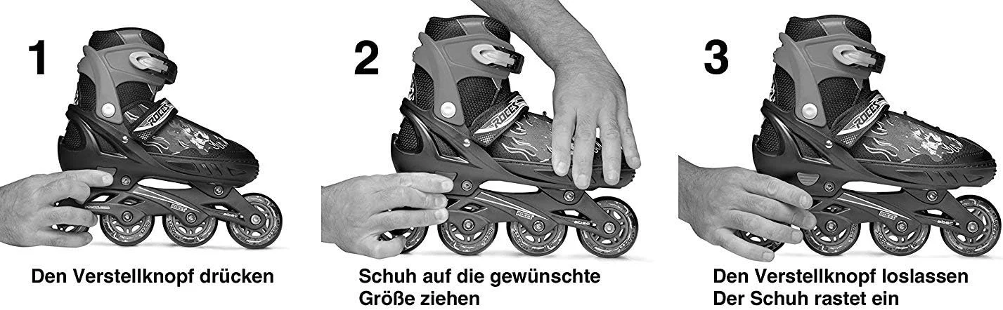 اسکیت های اینلاین دخترانه Roces Compy 8.0، اسکیت های غلتکی قابل تنظیم، سفید و بنفش