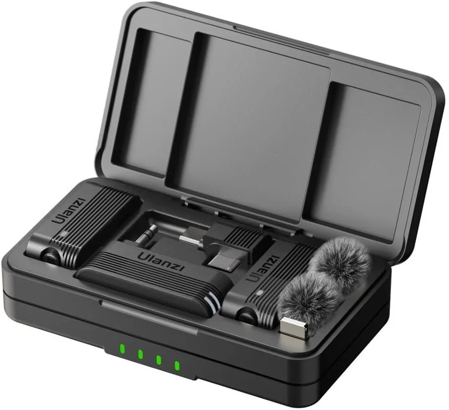 ست میکروفون یقه ای بی سیم دو نفره یولانزی A100 (Type-C و 3.5mm TRS) ست میکروفون یقه ای بی سیم دو نفره یولانزی A100 (Type-C و 3.5mm TRS)