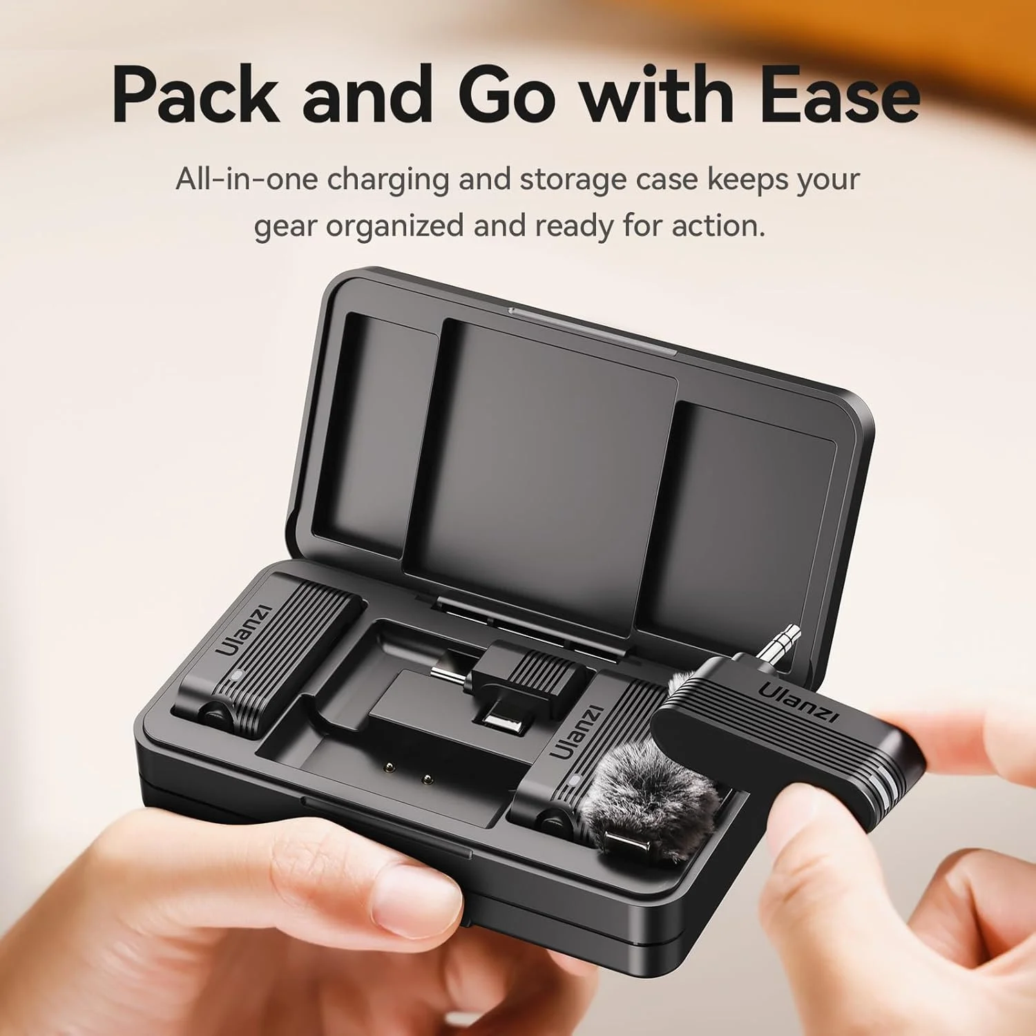 میکروفون یقه ای بی سیم ULANZI A100 برای دوربین و گوشی با پورت USB C/3.5mm، نرخ 32KHz 16Bit، حذف نویز، باتری 13.5 ساعته، میکروفون گیره ای برای پادکست و ویدیو ولاگ یوتیوب میکروفون یقه ای بی سیم ULANZI A100 برای دوربین و گوشی با پورت USB C/3.5mm، نرخ 32KHz 16Bit، حذف نویز، باتری 13.5 ساعته، میکروفون گیره ای برای پادکست و ویدیو ولاگ یوتیوب