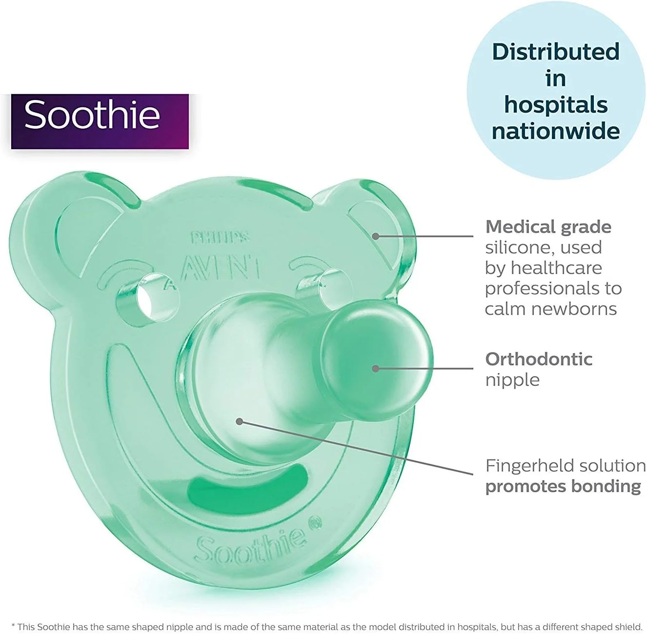 پستانک ارتودنسی 2 عددی فیلیپس اونت مدل Soothie، فاقد BPA، مناسب 3+ ماه، سبز