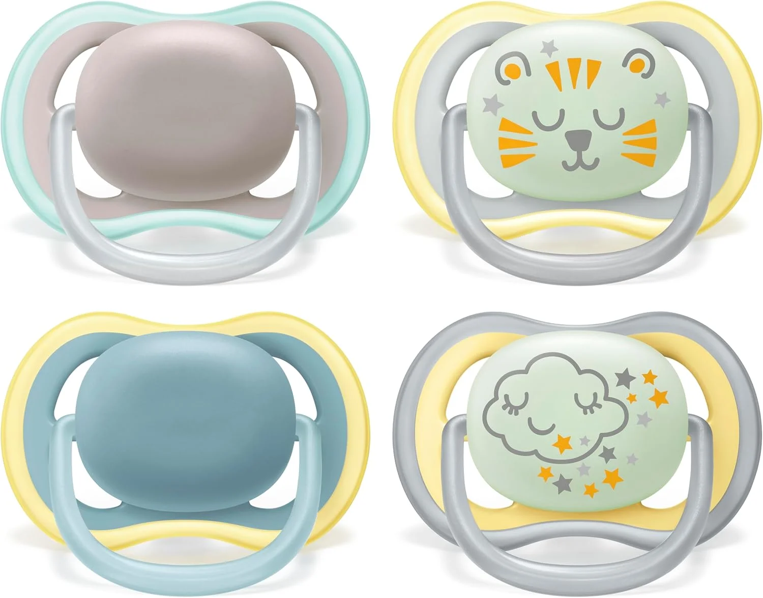 پستانک الترا ایر اونت فیلیپس - بسته 4 عددی پستانک سبک و قابل تنفس: 2 عدد پستانک شبتاب و 2 عدد پستانک روز، 18+ ماه (مدل SCF349/43) پستانک الترا ایر اونت فیلیپس - بسته 4 عددی پستانک سبک و قابل تنفس: 2 عدد پستانک شبتاب و 2 عدد پستانک روز، 18+ ماه (مدل SCF349/43)