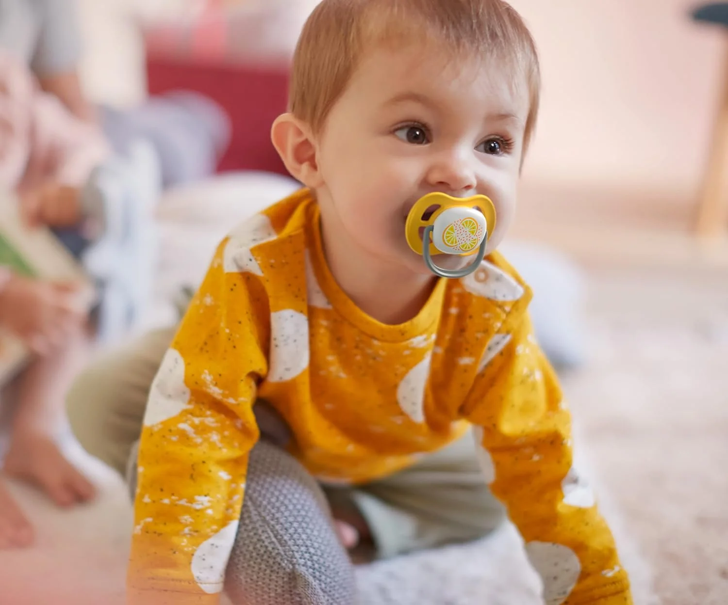 پستانک الترا ایر Philips Avent SCF080/18 مناسب 6-18 ماه، تنفسی، ارتودنسی، فاقد BPA، بسته دو عددی، لیمو/نارنجی