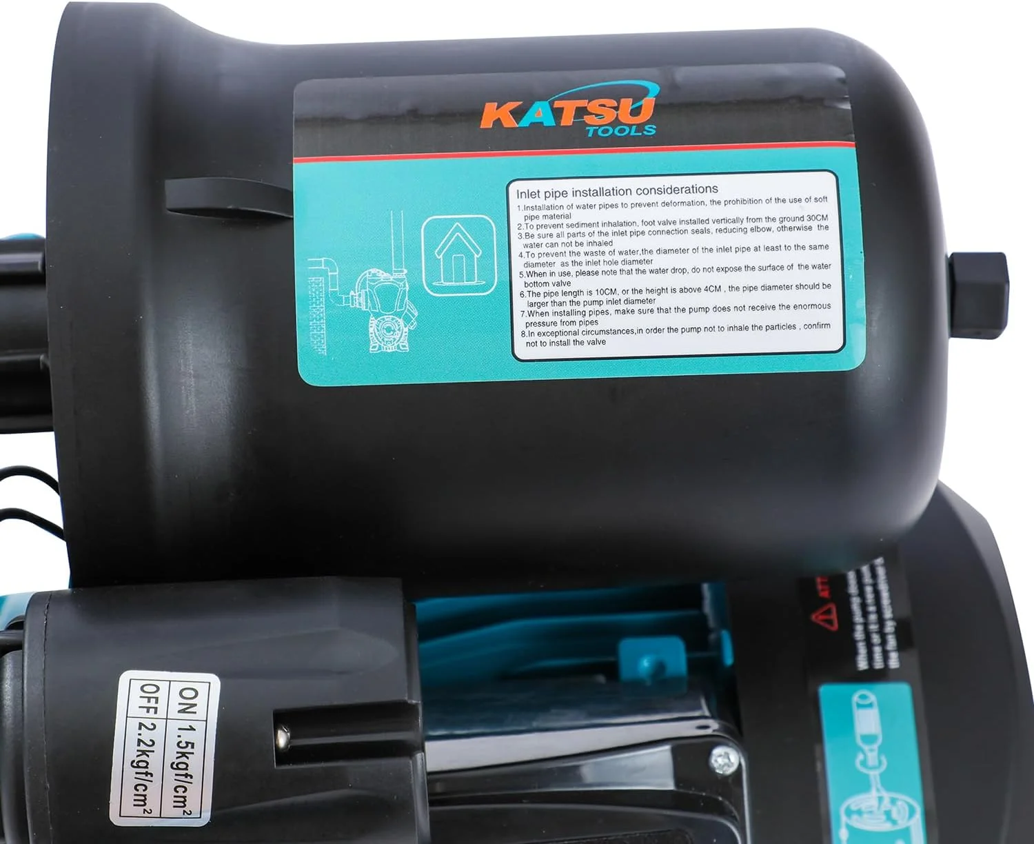 پمپ تقویت فشار آب کاتسو تولز، کنترل نیمه اتوماتیک فشار، خود مکش، 370 وات، مناسب برای مصارف خانگی، باغ، شیرهای آب، مدل 151408 پمپ تقویت فشار آب کاتسو تولز، کنترل نیمه اتوماتیک فشار، خود مکش، 370 وات، مناسب برای مصارف خانگی، باغ، شیرهای آب، مدل 151408