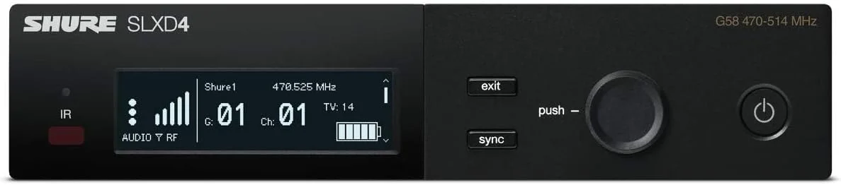 گیرنده تک کاناله Shure SLXD4 - برای استفاده با سیستم های میکروفون بی سیم دیجیتال SLX-D، فرستنده جداگانه فروخته می شود | باند J52 (SLXD4=-J52)