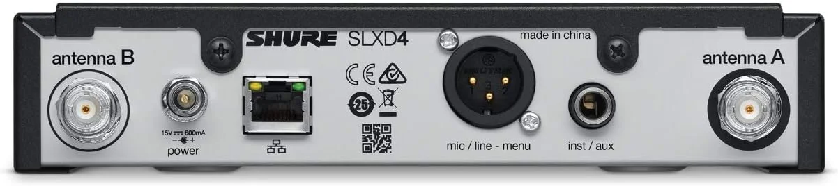 گیرنده تک کاناله Shure SLXD4 - برای استفاده با سیستم های میکروفون بی سیم دیجیتال SLX-D، فرستنده جداگانه فروخته می شود | باند J52 (SLXD4=-J52)