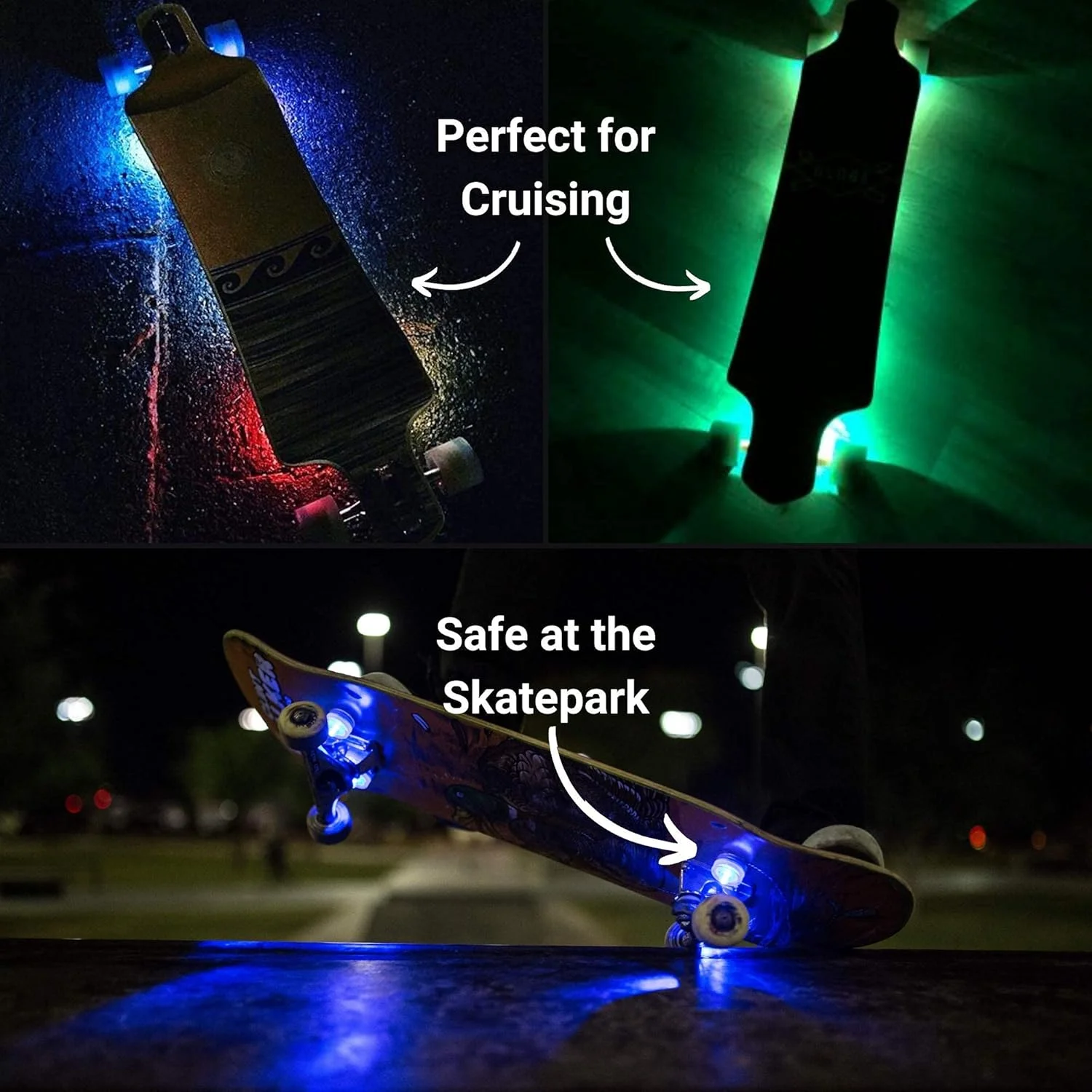 چراغ های LED زیر تخته اسکیت برد Board Blazers - هدیه ایده آل اسکیت برد - چراغ LED عالی برای لانگ برد یا اسکوتر، هدیه کریسمس عالی برای بچه ها