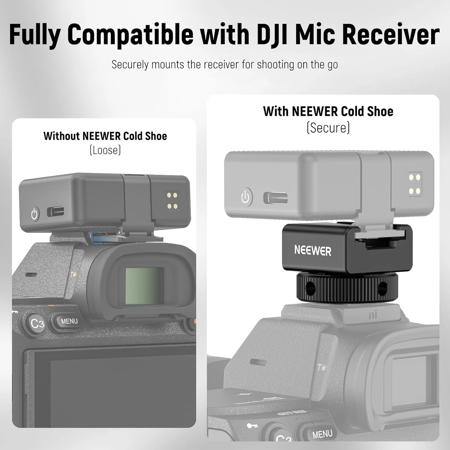 آداپتور مانت کفشک سرد NEEWER سازگار با DJI Mic 2 Rode Wireless GO II Hollyland Saramonic میکروفون مینی بی سیم NEEWER، طراحی تماس افست ضد تداخل برای فلاش اسپیدلایت، UA079 آداپتور مانت کفشک سرد NEEWER سازگار با DJI Mic 2 Rode Wireless GO II Hollyland Saramonic میکروفون مینی بی سیم NEEWER، طراحی تماس افست ضد تداخل برای فلاش اسپیدلایت، UA079