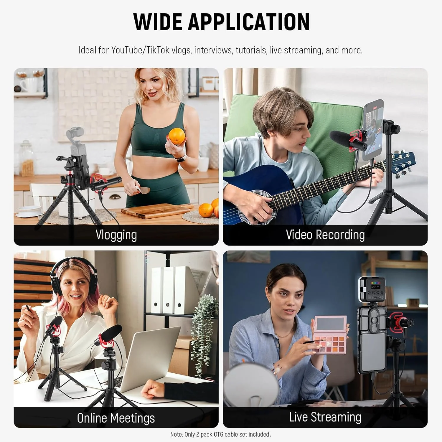 مجموعه 2 عددی کابل آداپتور OTG نیور، USB C ماده به Type C نر + USB C ماده به iOS نر، سازگار با iPhone iPad Android میکروفون بی سیم NEEWER KM17 KM15 KM18 KM23، 18 اینچ/45 سانتی متر، LM7 مجموعه 2 عددی کابل آداپتور OTG نیور، USB C ماده به Type C نر + USB C ماده به iOS نر، سازگار با iPhone iPad Android میکروفون بی سیم NEEWER KM17 KM15 KM18 KM23، 18 اینچ/45 سانتی متر، LM7