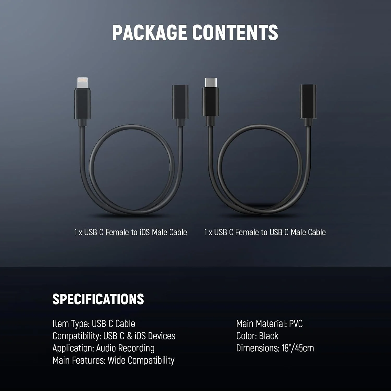 مجموعه 2 عددی کابل آداپتور OTG نیور، USB C ماده به Type C نر + USB C ماده به iOS نر، سازگار با iPhone iPad Android میکروفون بی سیم NEEWER KM17 KM15 KM18 KM23، 18 اینچ/45 سانتی متر، LM7 مجموعه 2 عددی کابل آداپتور OTG نیور، USB C ماده به Type C نر + USB C ماده به iOS نر، سازگار با iPhone iPad Android میکروفون بی سیم NEEWER KM17 KM15 KM18 KM23، 18 اینچ/45 سانتی متر، LM7