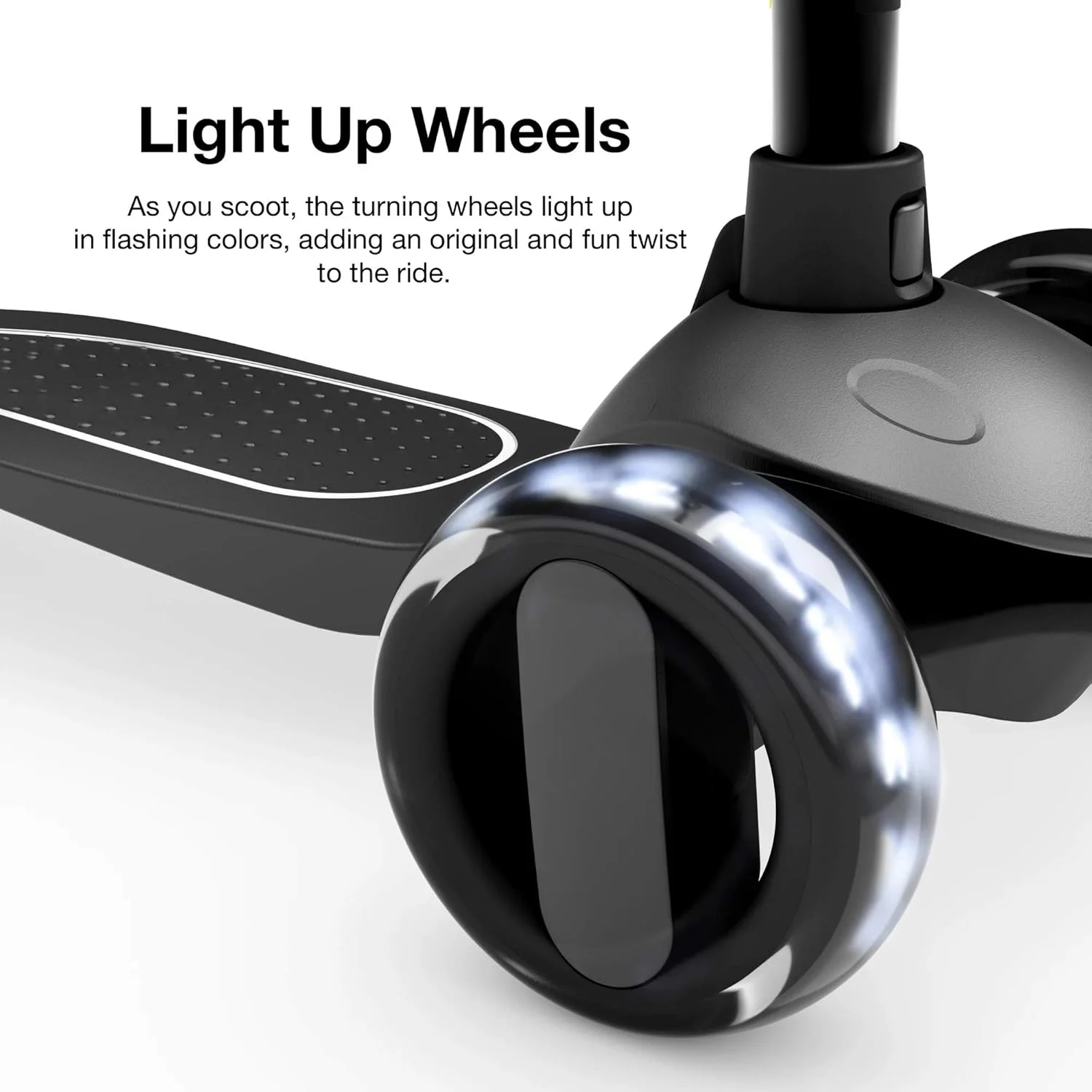 اسکوتر اسکیت Baybee Alpha-Glide برای کودکان، اسکوتر 3 چرخ کودکانه، اسکوتر ضربه ای با دسته تاشو و قابل تنظیم ارتفاع، چرخ های PU LED و ترمز، اسکوتر رانر برای کودکان 2 تا 10 سال