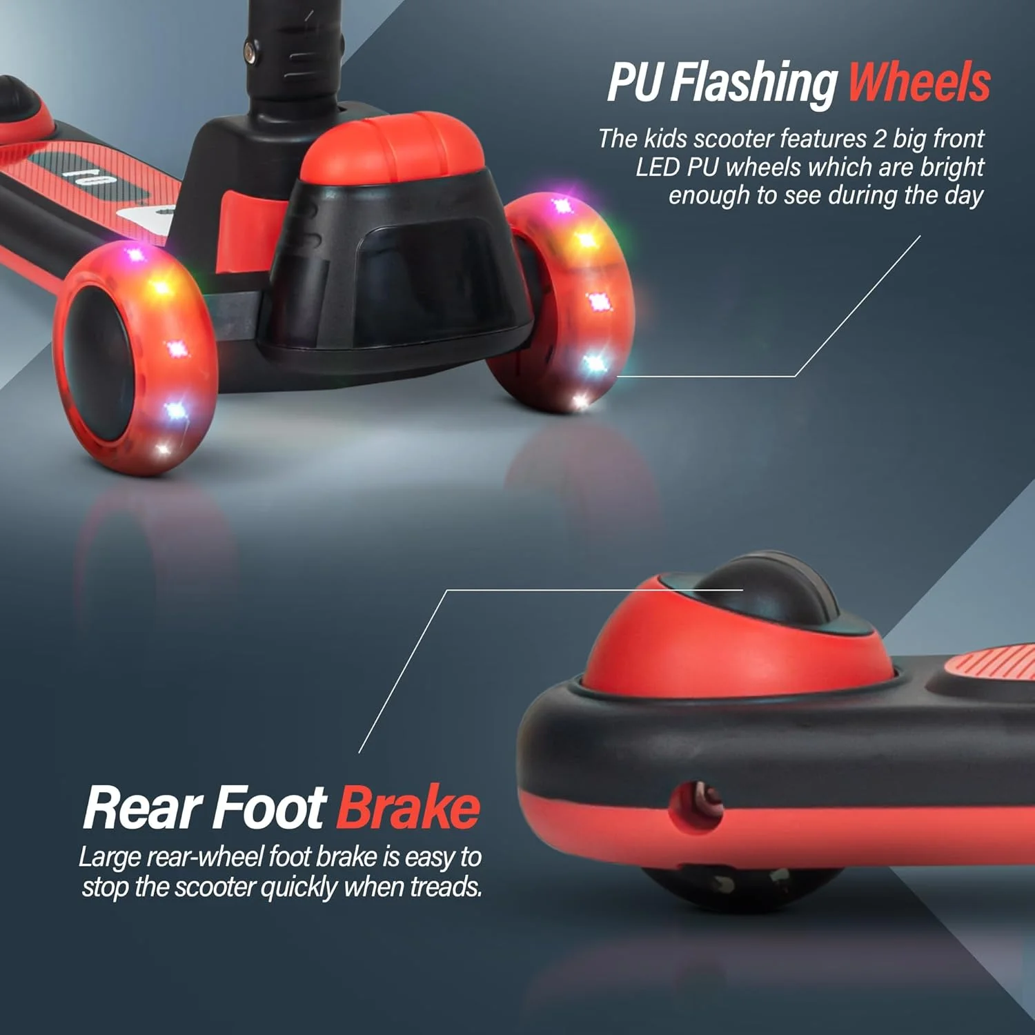 اسکوتر کودکانه Baybee، اسکوتر 3 چرخ با دسته تاشو و قابل تنظیم ارتفاع، اسکوتر Runner با چرخ های LED PU، اسکیت اسکوتر برای کودکان 3-12 ساله پسران و دختران