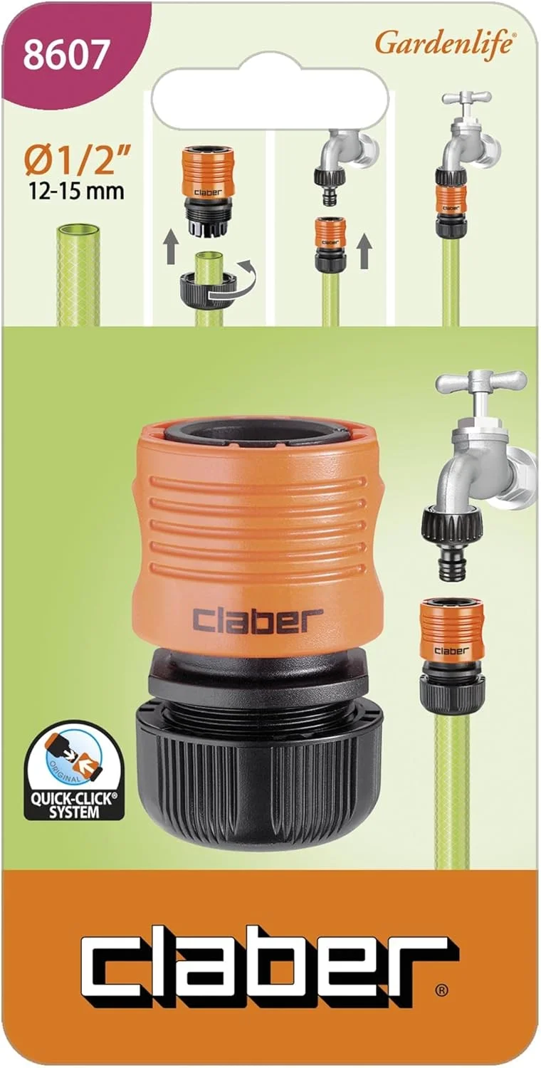 اتصالات سریع کلاابر 8607 برای لاستیک، 1/2 F اتصالات سریع کلاابر 8607 برای لاستیک، 1/2 F