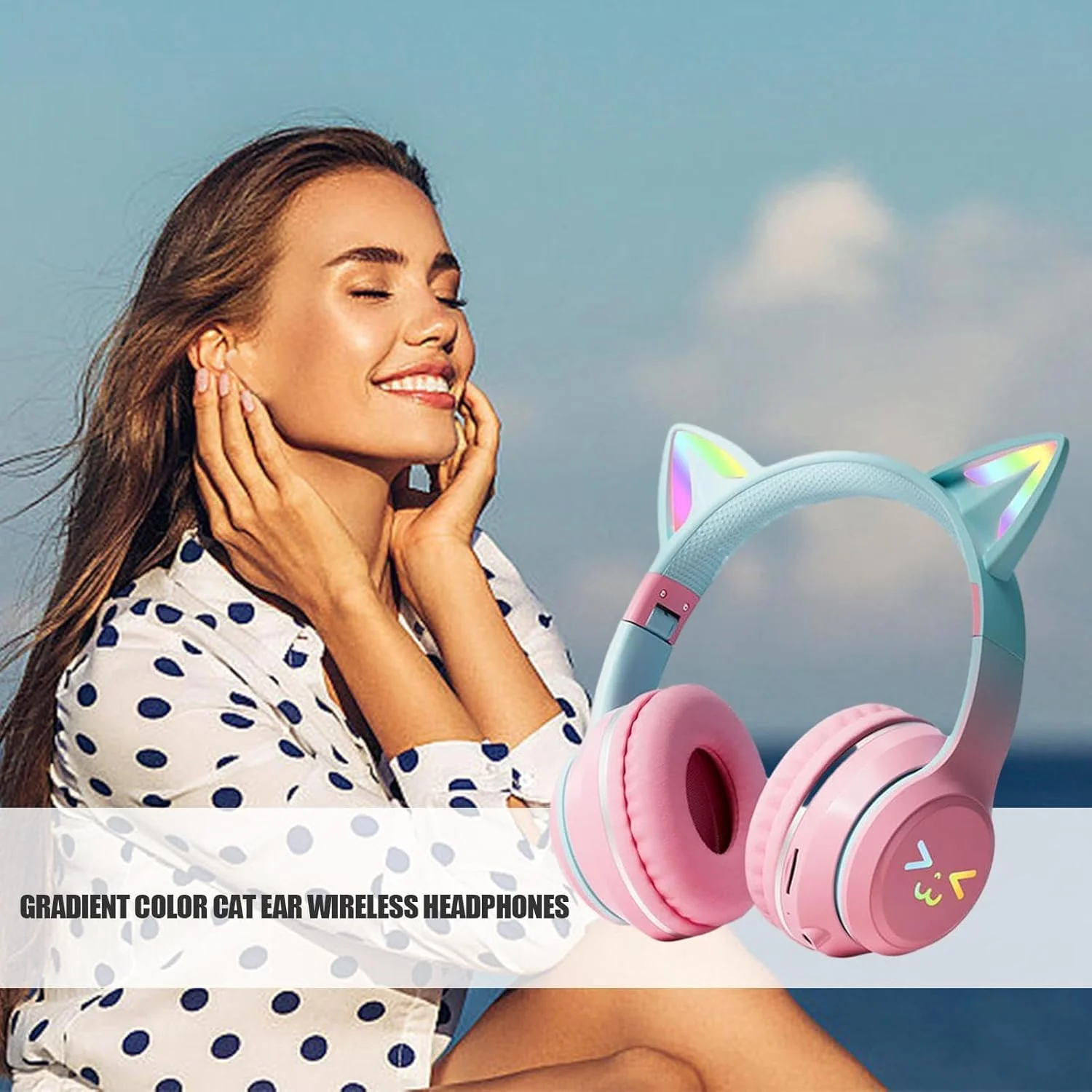 هدفون گوش گربه ای برای کودکان، هدفون کودکانه با میکروفون و چراغ های گوش گربه ای، هدست بلوتوث بی سیم، هدفون حذف نویز برای کودکان دختر نوجوان و بزرگسالان برای مدرسه، آموزش آنلاین از راه دور هدفون گوش گربه ای برای کودکان، هدفون کودکانه با میکروفون و چراغ های گوش گربه ای، هدست بلوتوث بی سیم، هدفون حذف نویز برای کودکان دختر نوجوان و بزرگسالان برای مدرسه، آموزش آنلاین از راه دور