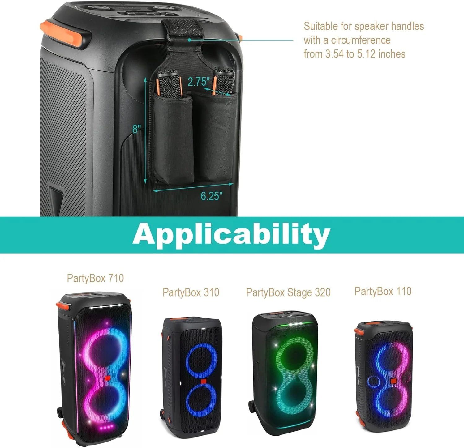 نگهدارنده میکروفون برای میکروفون های بی سیم JBL PartyBox، آویز میکروفون قابل تنظیم سازگار با JBL PartyBox Stage 320 و پایه های میکروفون بی سیم استاندارد نگهدارنده میکروفون برای میکروفون های بی سیم JBL PartyBox، آویز میکروفون قابل تنظیم سازگار با JBL PartyBox Stage 320 و پایه های میکروفون بی سیم استاندارد