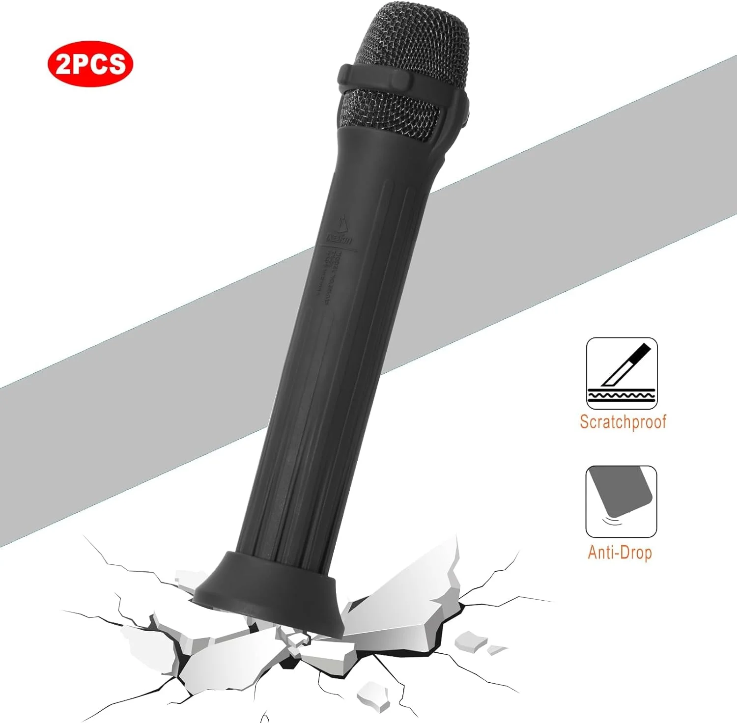 کاور سیلیکونی میکروفون بی سیم JBL، بسته 2 عددی محافظ ضد لغزش میکروفون با میله پایه، پایه مشکی برای استیج، دیسکو، مهمانی، برنامه تلویزیونی کاور سیلیکونی میکروفون بی سیم JBL، بسته 2 عددی محافظ ضد لغزش میکروفون با میله پایه، پایه مشکی برای استیج، دیسکو، مهمانی، برنامه تلویزیونی
