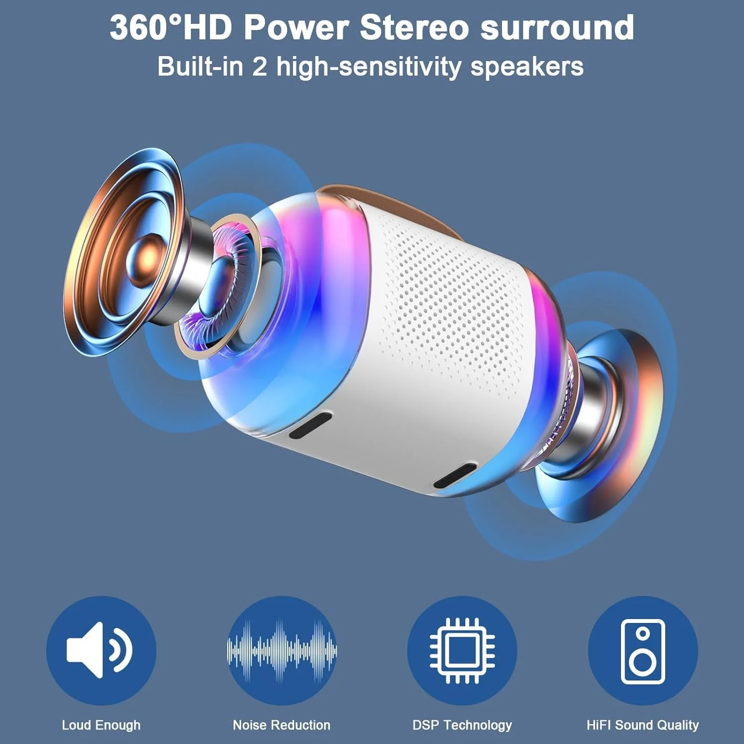 دستگاه کارائوکه KASTWAVE برای کودکان و بزرگسالان، اسپیکر بلوتوث قابل حمل با 2 میکروفون بی سیم و چراغ برای کودکان و بزرگسالان، هدایای تولد برای دختران، پسران، مهمانی خانوادگی