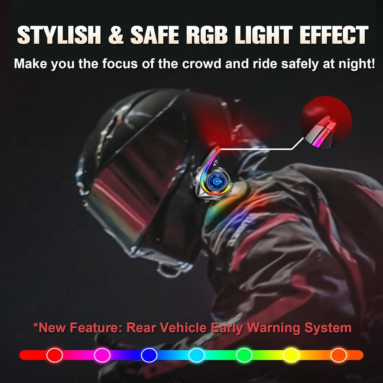 هدست کلاه ایمنی موتور سیکلت، میکروفون 2 در 1، هدفون بی سیم ضد آب IP56، بلندگوهای حذف نویز برای سواری، اسکی، دوچرخه سواری، موسیقی و تماس