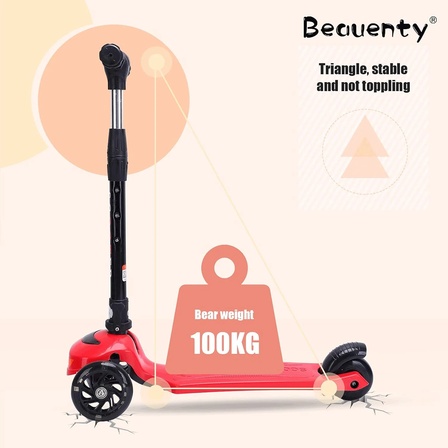 اسکوتر 3 چرخ کودک Beauenty، اسکوتر چرخ های چراغ دار برای کودکان، 4 ارتفاع قابل تنظیم اسباب بازی کودکان برای پسران و دختران 3-13 ساله، تاشو آسان برای حمل در فضای باز اسکوتر 3 چرخ کودک Beauenty، اسکوتر چرخ های چراغ دار برای کودکان، 4 ارتفاع قابل تنظیم اسباب بازی کودکان برای پسران و دختران 3-13 ساله، تاشو آسان برای حمل در فضای باز