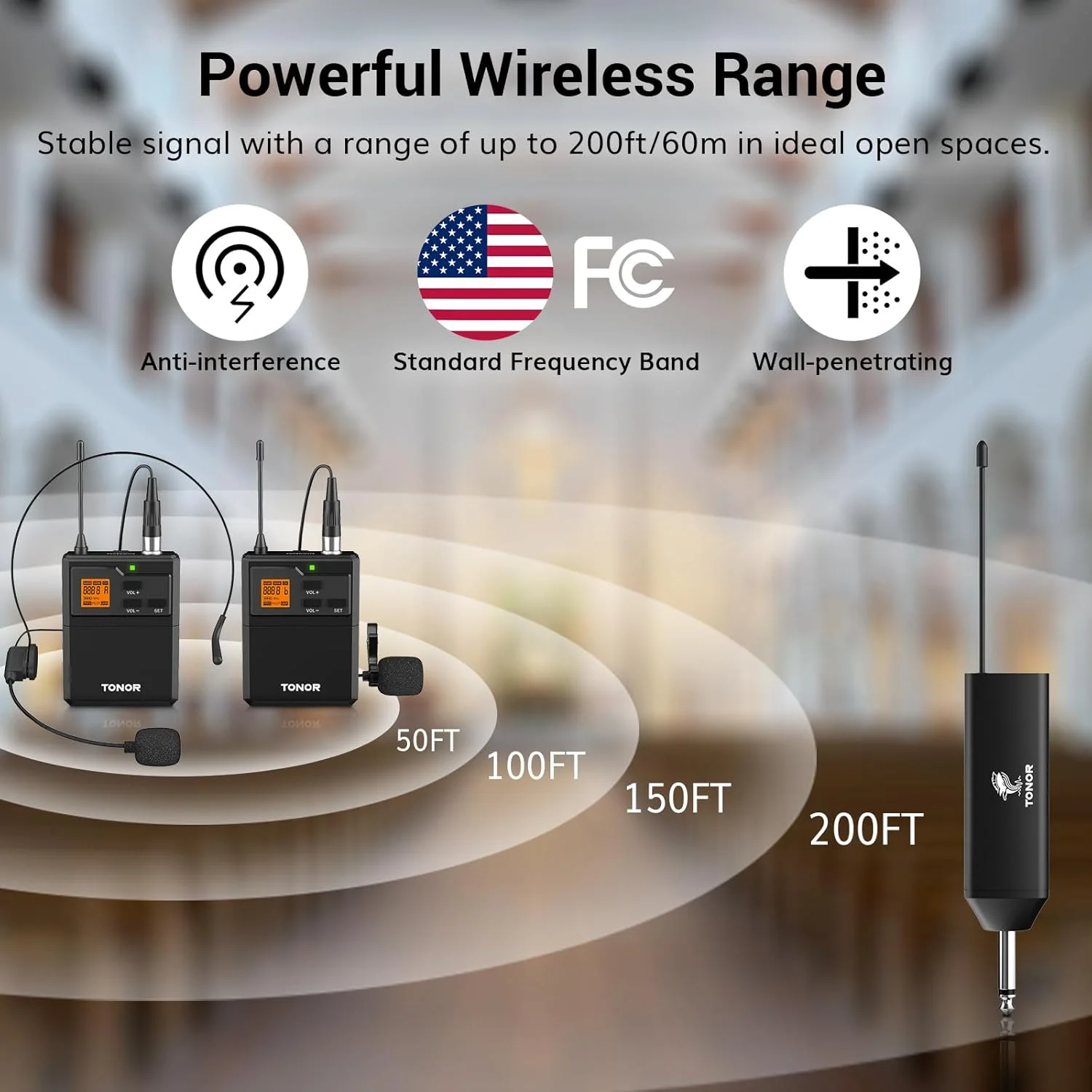 سیستم میکروفون بی سیم UHF تونور با دو میکروفون هدست/میکروفون یقه ای لاوالیر، فرستنده های Bodypack، گیرنده مینی قابل شارژ، 2x15 کانال برد 200 فوت، برای ضبط سخنرانی بلندگوی PA سیستم میکروفون بی سیم UHF تونور با دو میکروفون هدست/میکروفون یقه ای لاوالیر، فرستنده های Bodypack، گیرنده مینی قابل شارژ، 2x15 کانال برد 200 فوت، برای ضبط سخنرانی بلندگوی PA