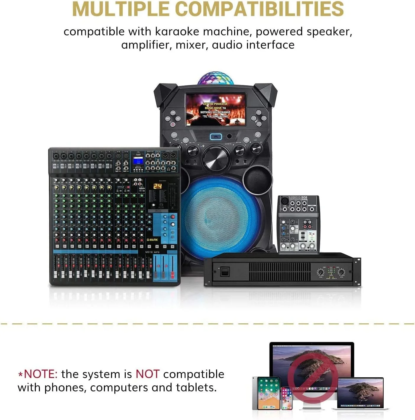 میکروفون بی سیم TONOR، سیستم میکروفون دستی بی سیم فلزی UHF با گیرنده قابل شارژ، خروجی 1/4 اینچی برای آمپلی فایر، سیستم PA، دستگاه کارائوکه آواز، 200 فوت (TW-620)